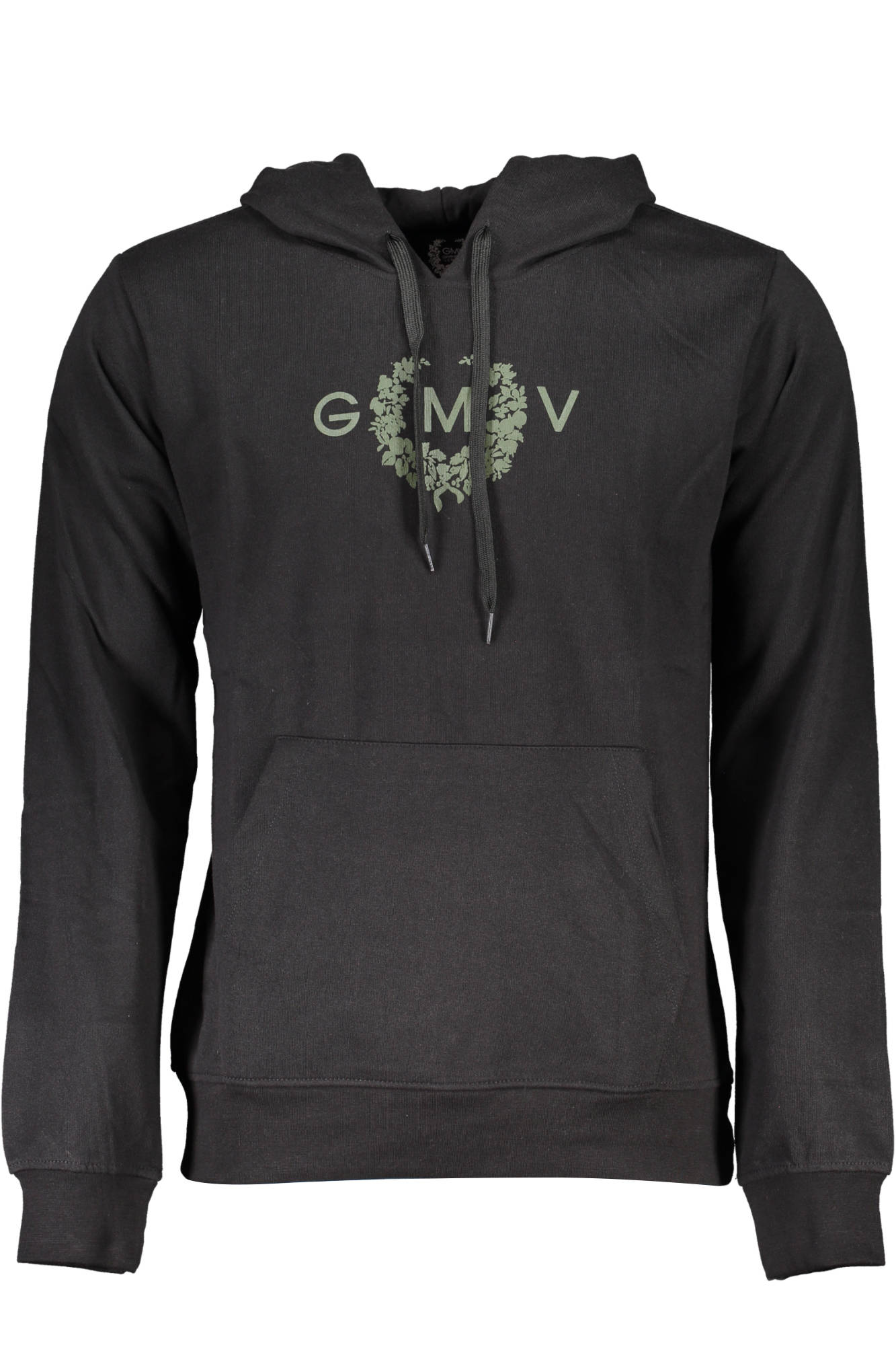 GIAN MARCO VENTURI MEN'S BLACK ZIP-LESS SWEATSHIRT