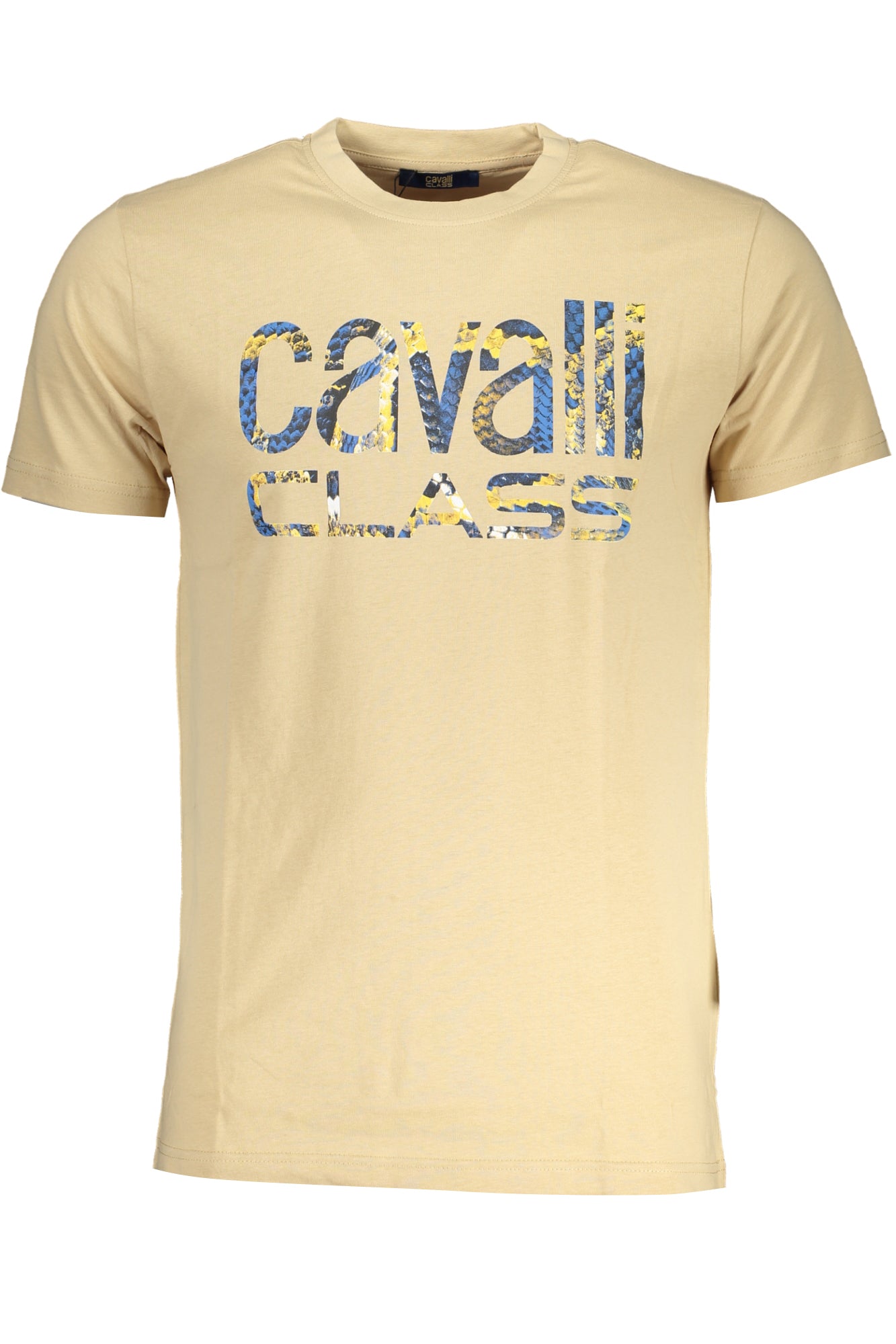 CAVALLI CLASS MEN'S SHORT SLEEVED T-SHIRT BEIGE