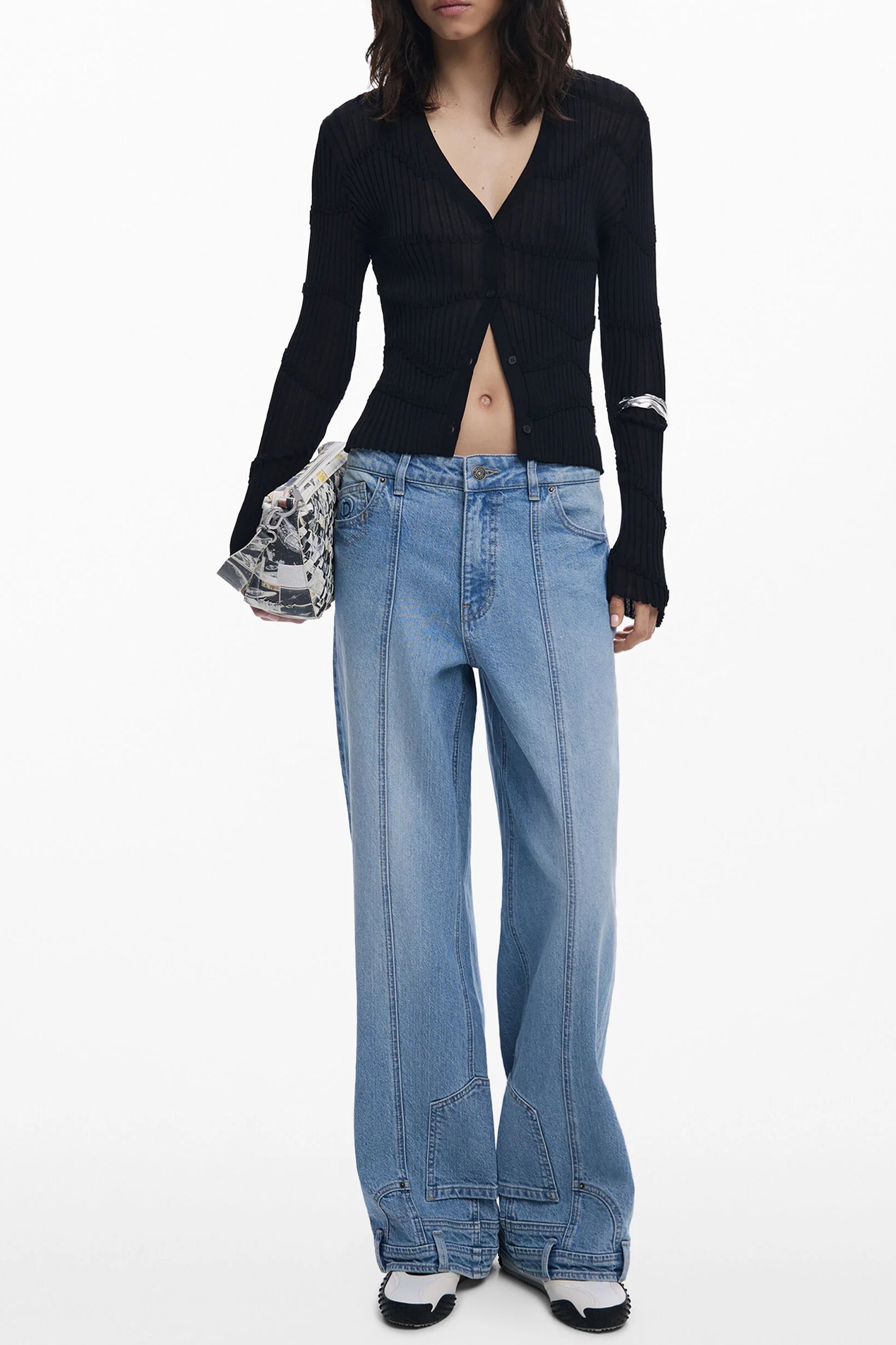 DESIGUAL WOMEN'S BLACK CARDIGAN