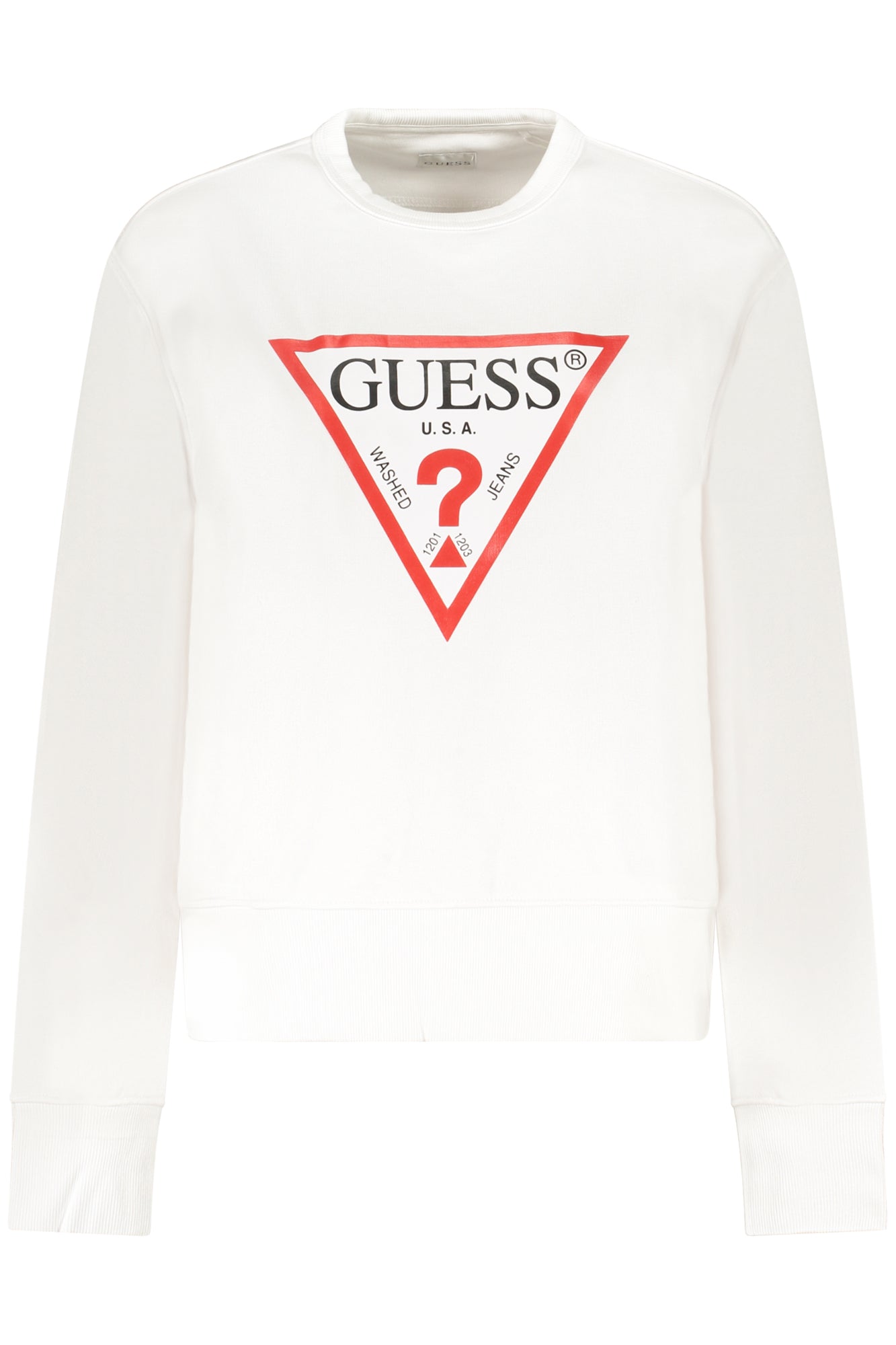 GUESS JEANS WOMEN'S WHITE ZIP-UP SWEATSHIRT