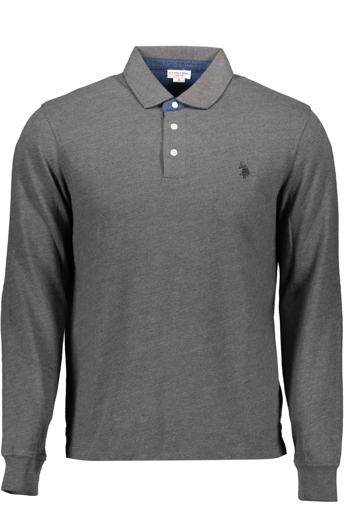 US POLO SHIRT LONG SLEEVE MEN'S GRAY