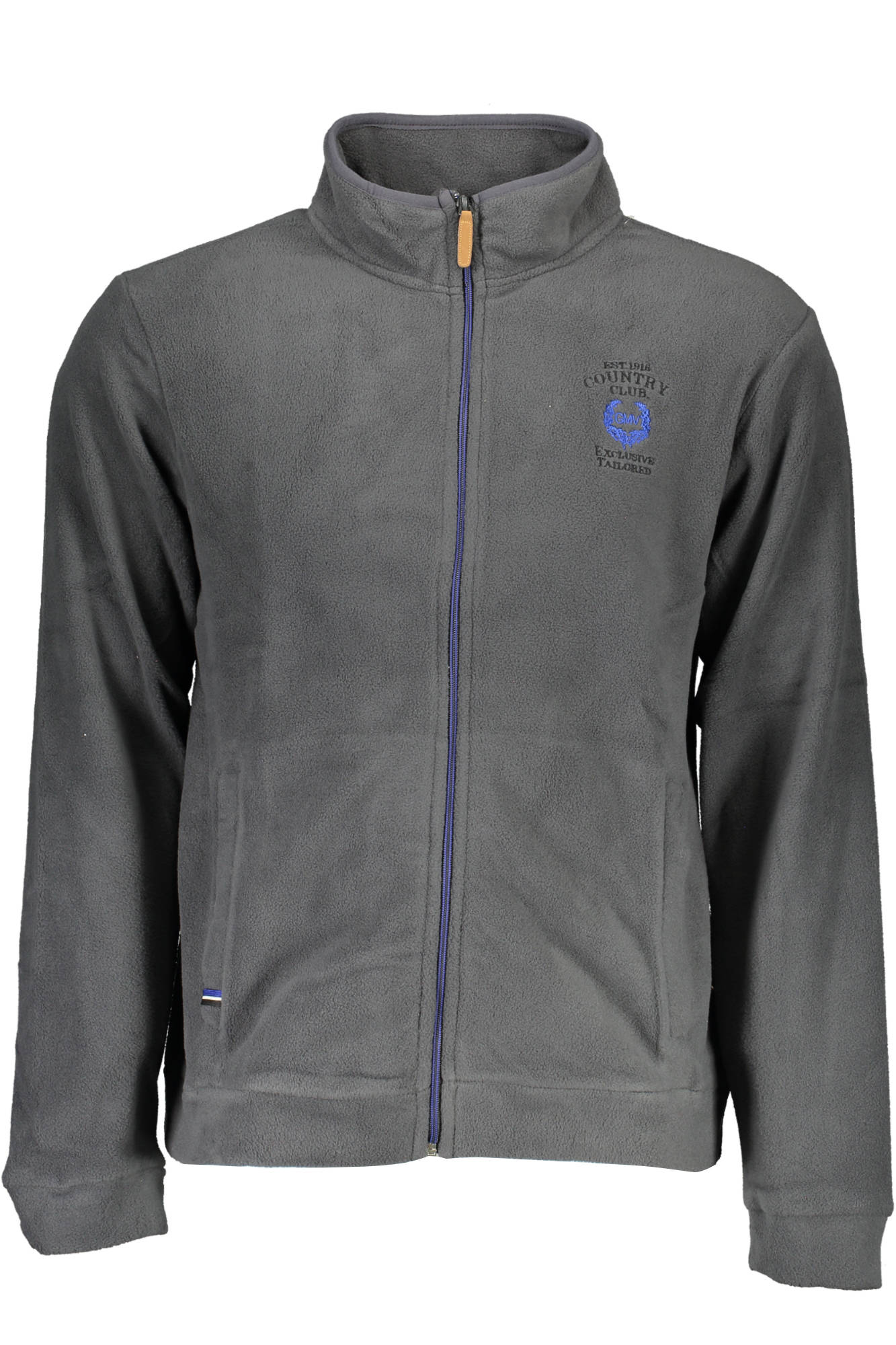GIAN MARCO VENTURI MEN'S BLUE ZIP-UP SWEATSHIRT