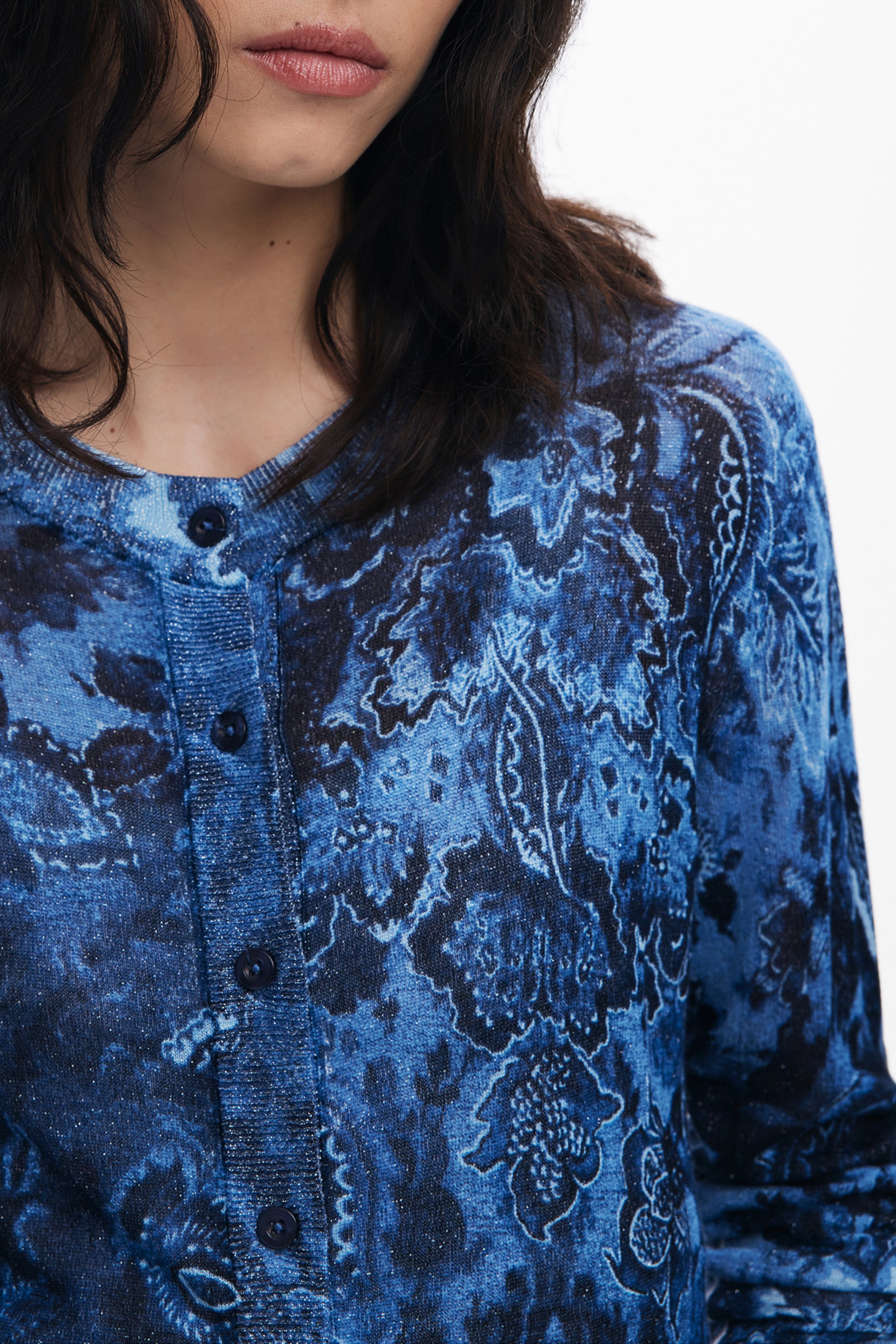 DESIGUAL WOMEN'S BLUE CARDIGAN