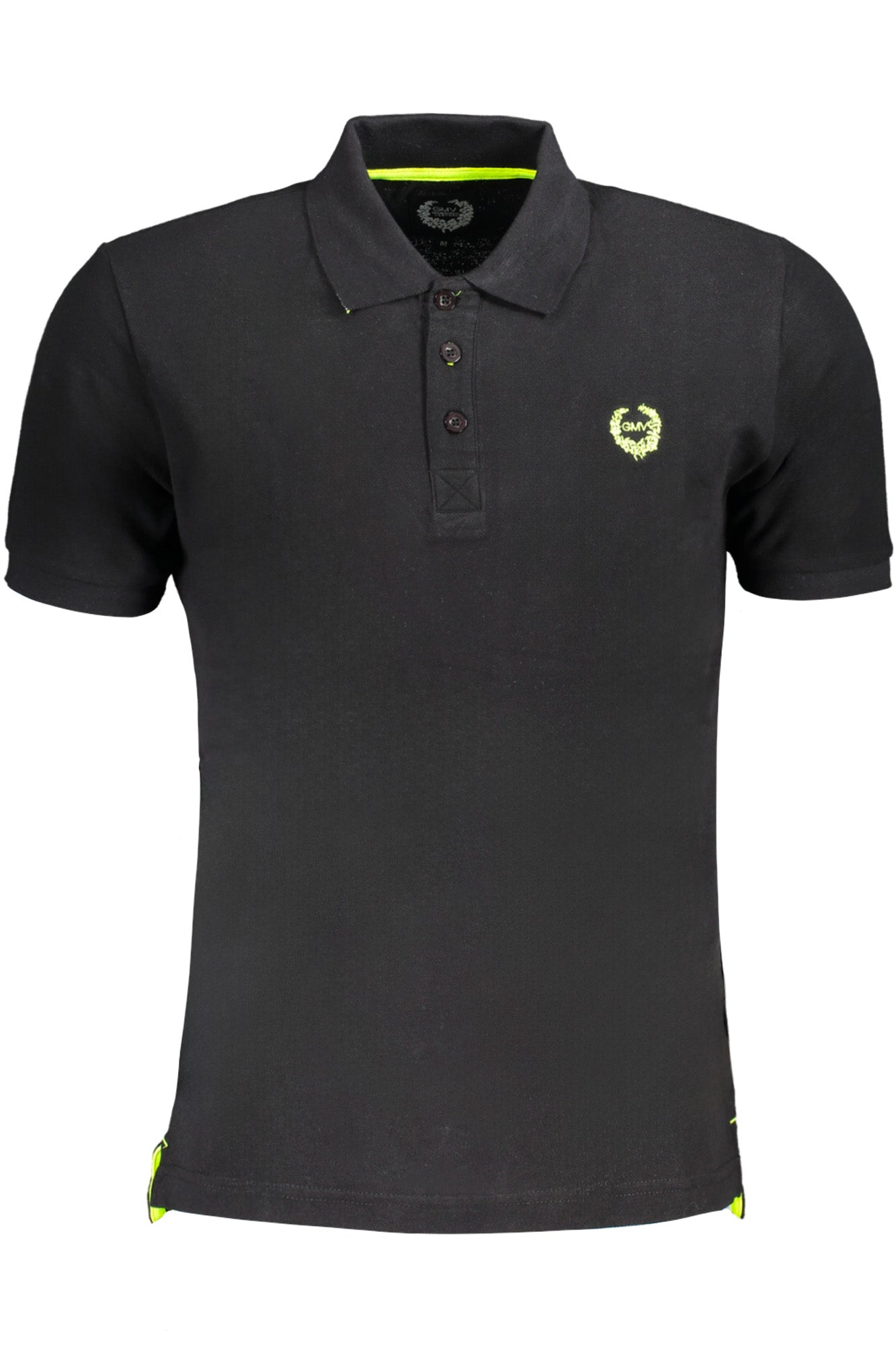 GIAN MARCO VENTURI MEN'S BLACK SHORT SLEEVED POLO SHIRT