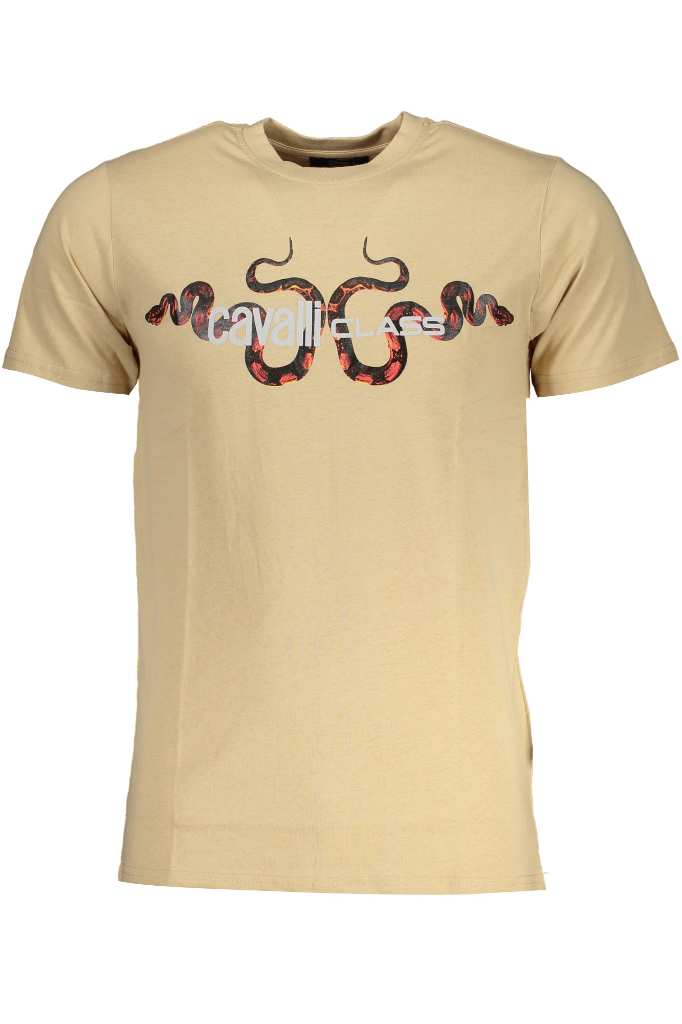 CAVALLI CLASS MEN'S SHORT SLEEVED T-SHIRT BEIGE