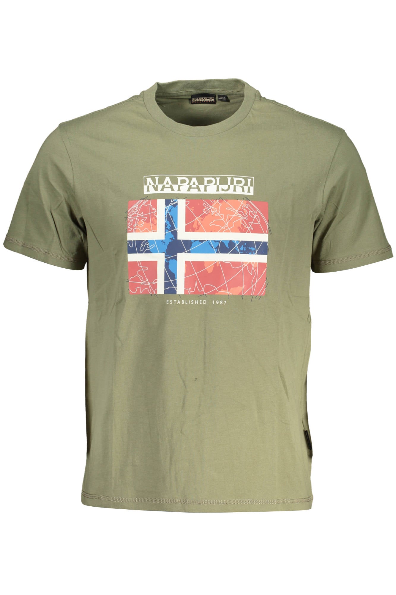 NAPAPIJRI GREEN MEN'S SHORT SLEEVE T-SHIRT