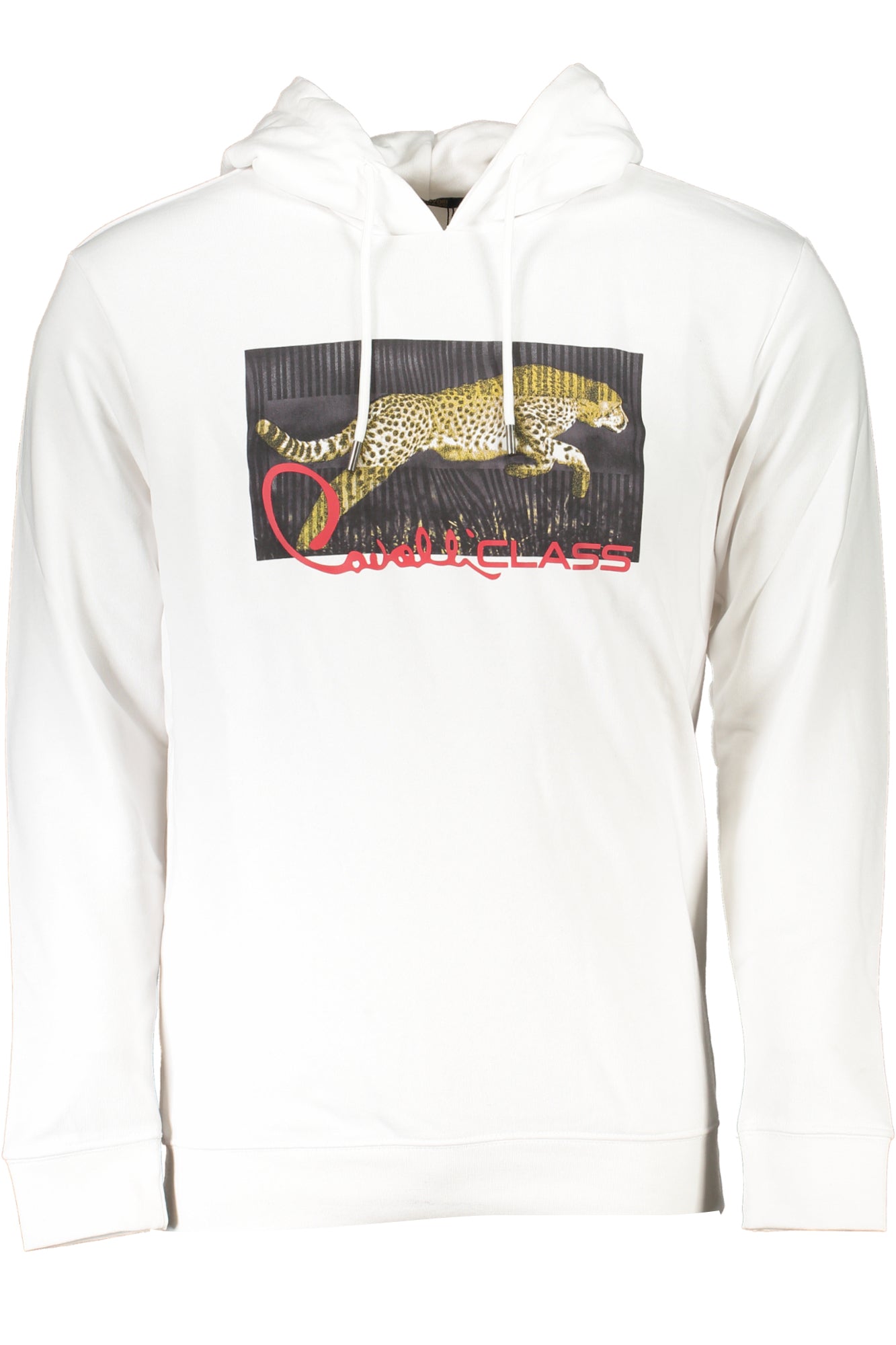 CAVALLI CLASS MEN'S WHITE ZIPLESS SWEATSHIRT