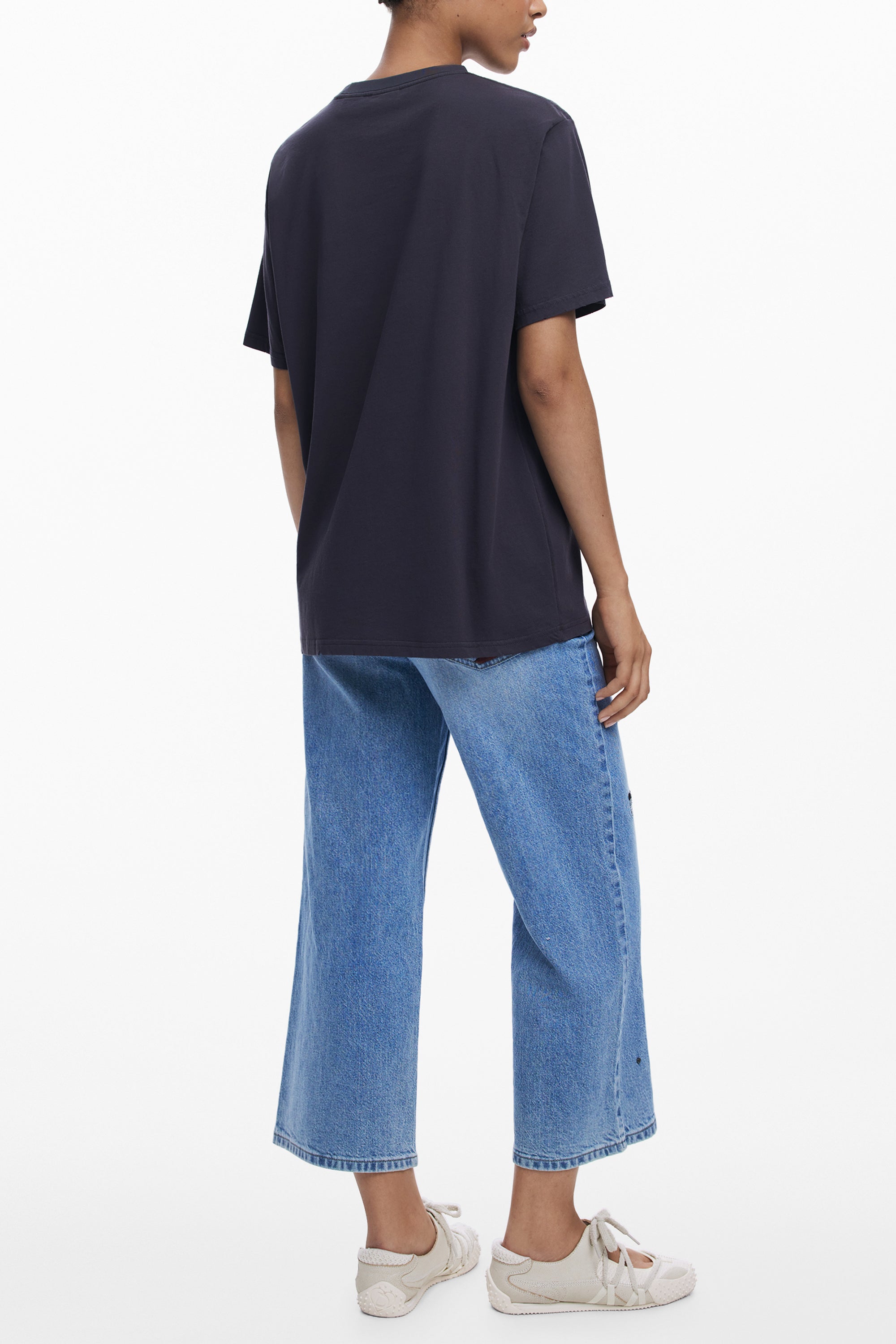 DESIGUAL WOMEN'S SHORT-SLEEVE T-SHIRT BLACK