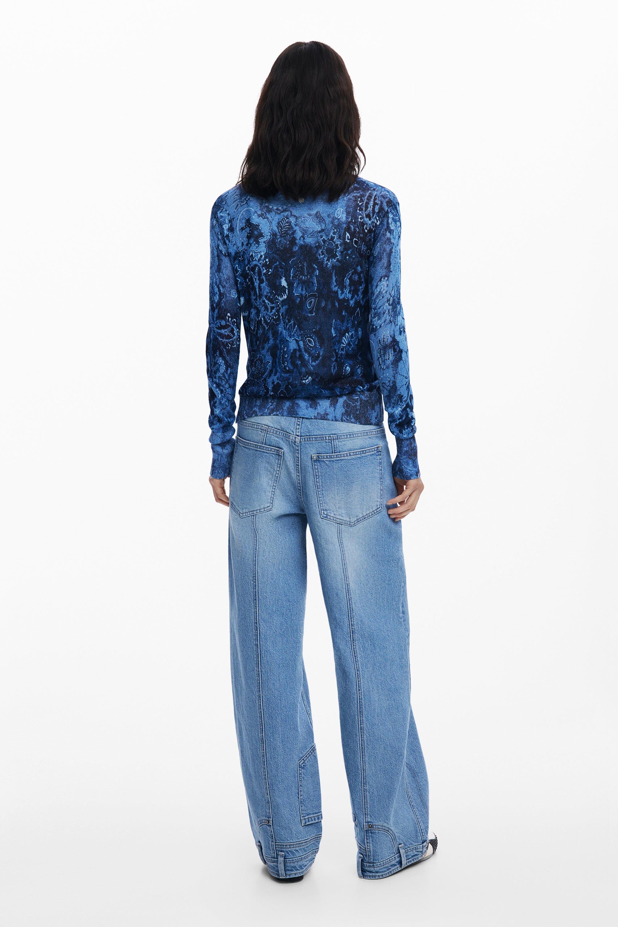 DESIGUAL WOMEN'S BLUE CARDIGAN