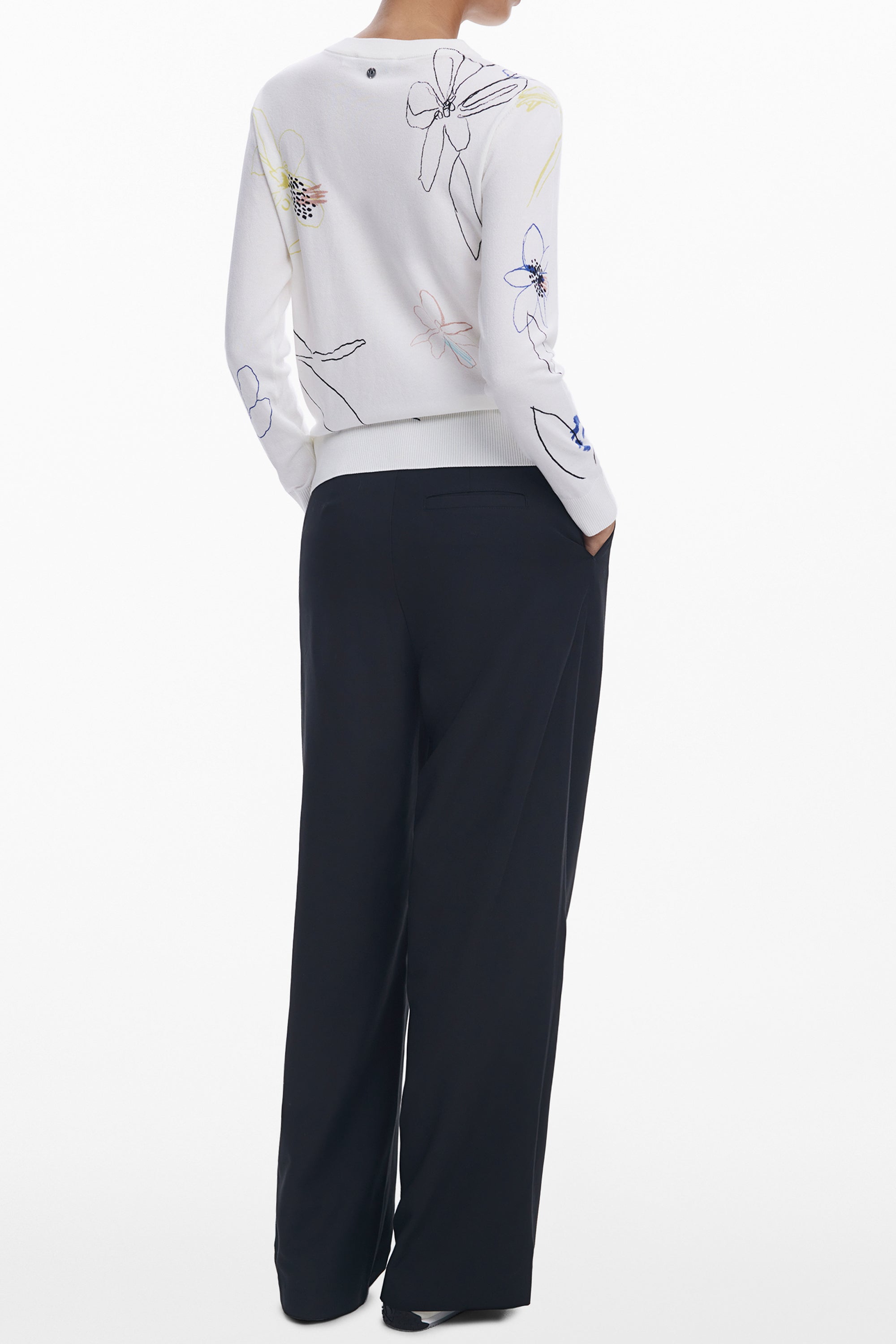 DESIGUAL WOMEN'S WHITE SWEATER
