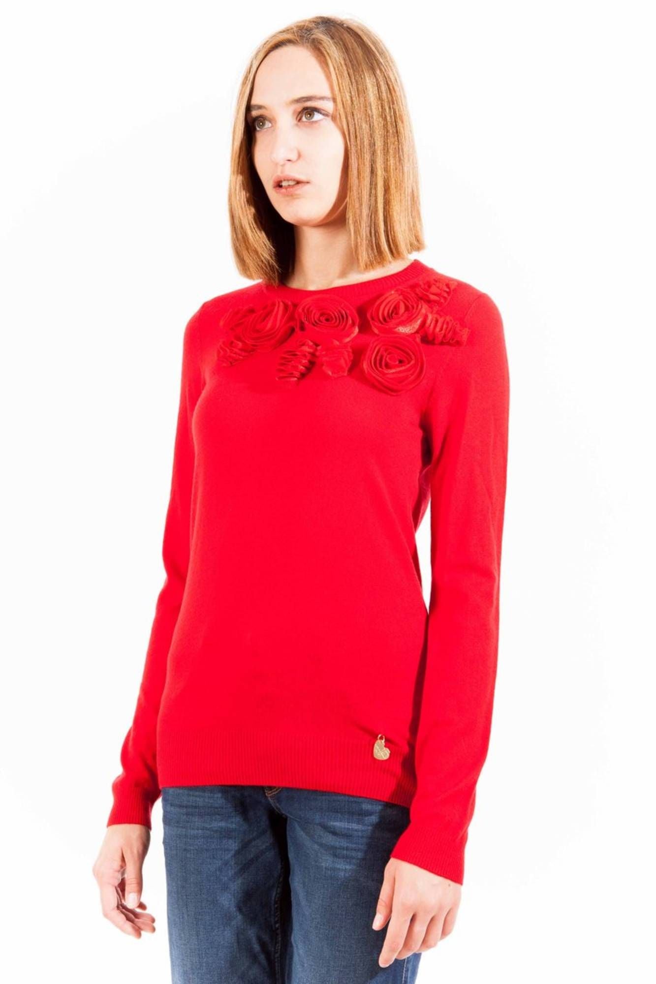 LOVE MOSCHINO RED WOMAN SWEATER