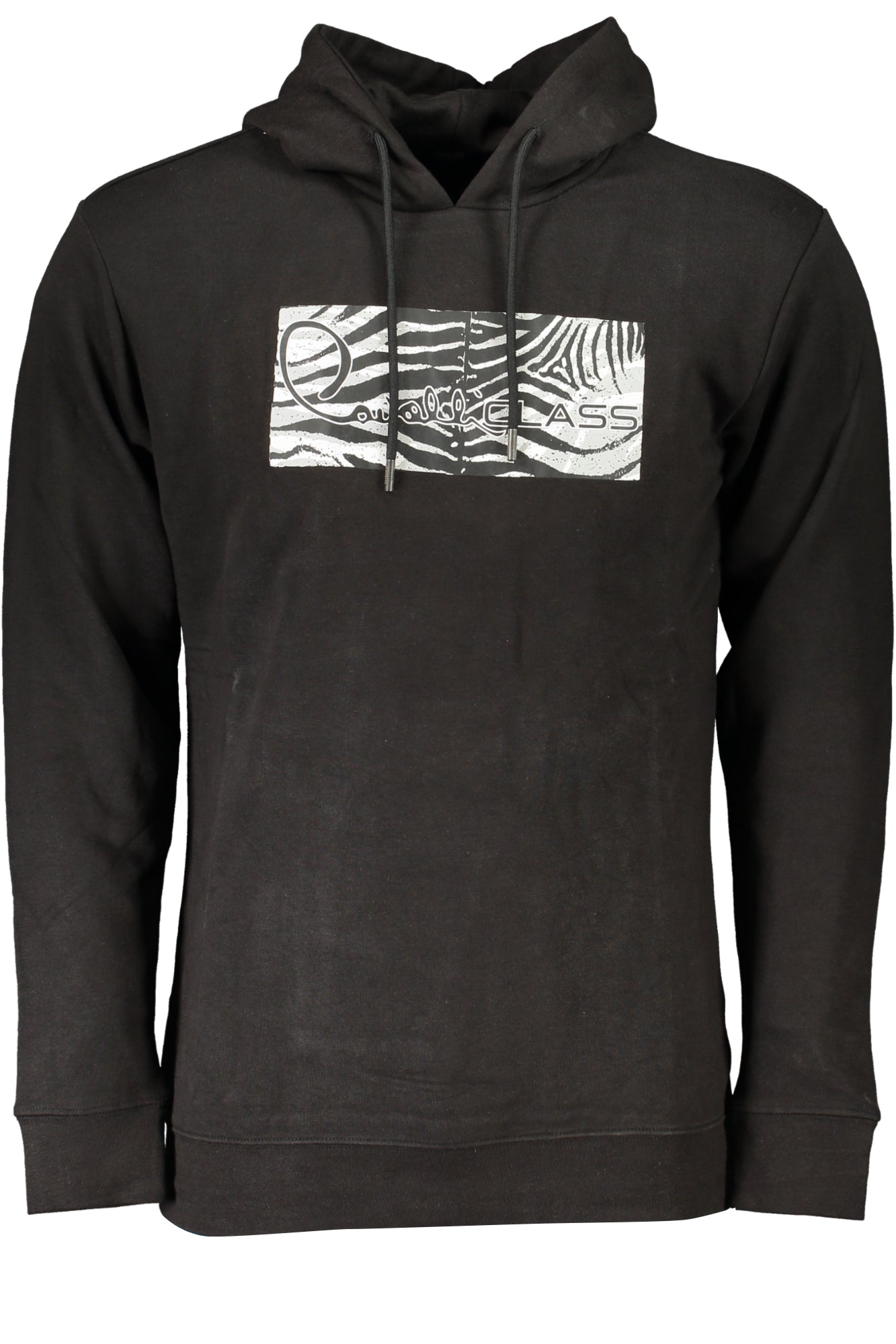 CAVALLI CLASS MEN'S BLACK ZIP-OUT SWEATSHIRT