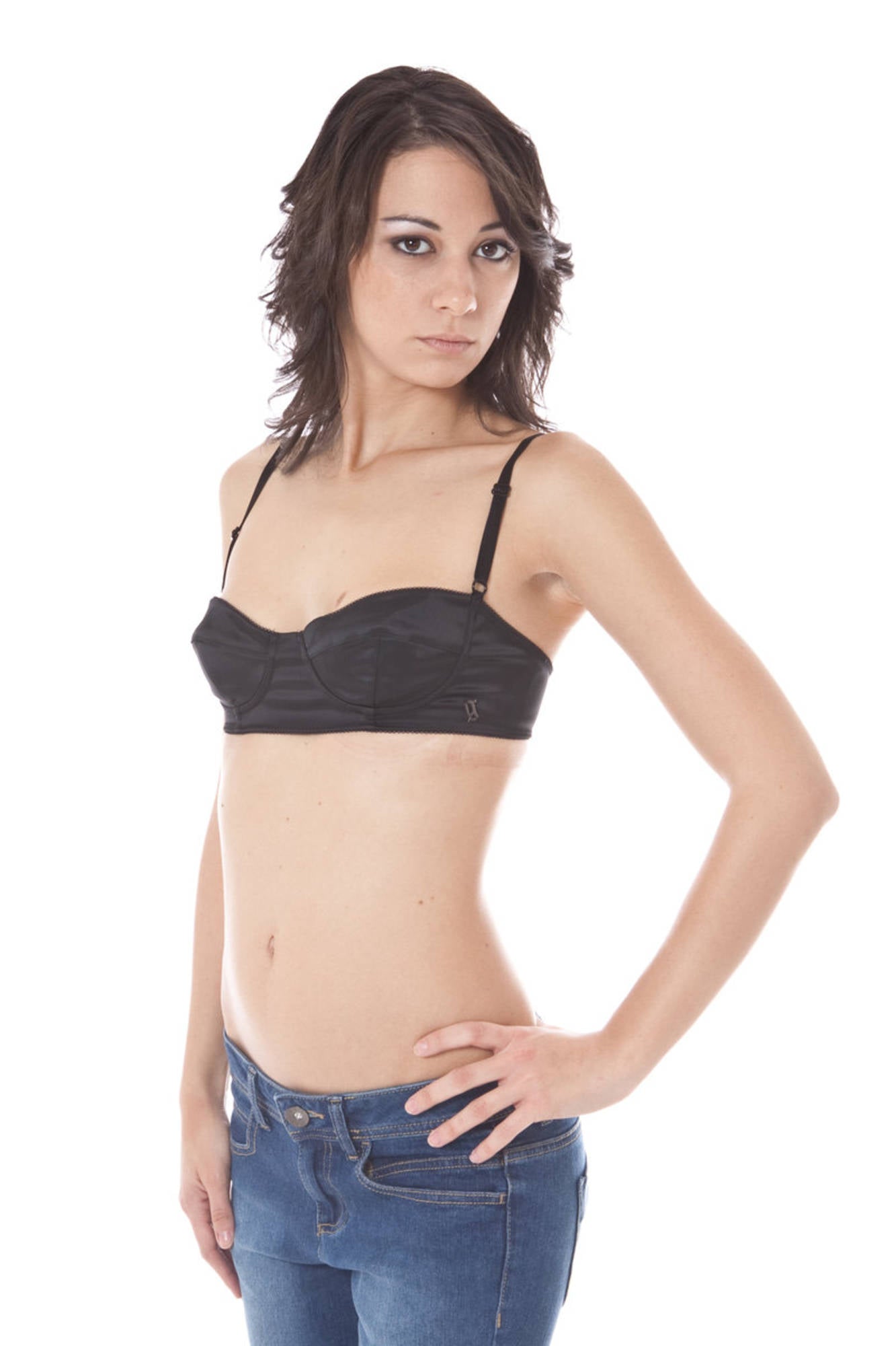 JOHN GALLIANO WOMEN'S BLACK BALCONY BRA