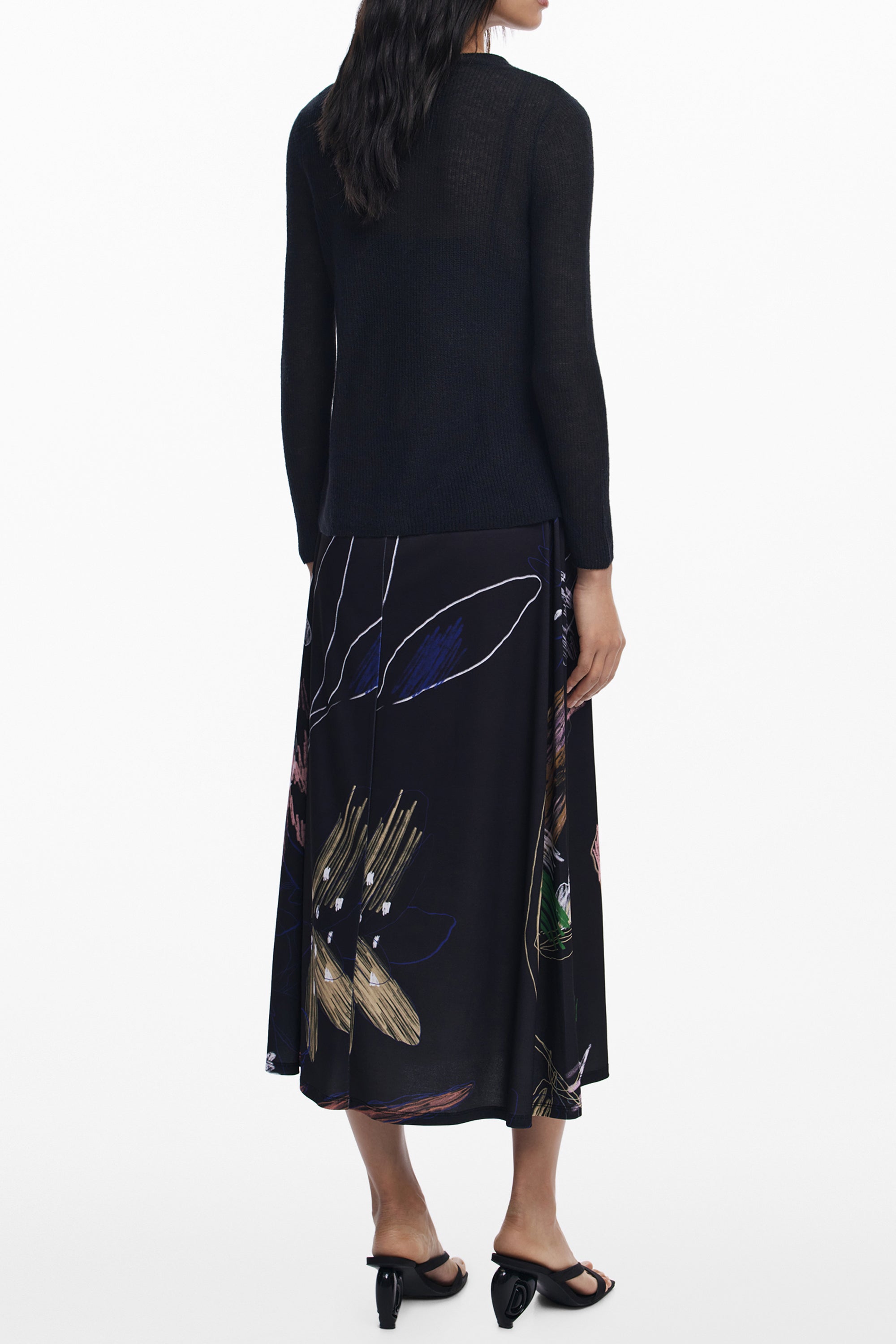 DESIGUAL WOMEN'S LONG BLACK DRESS