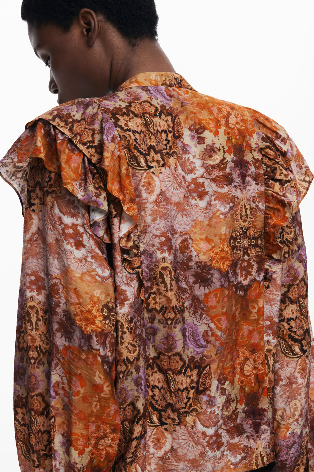 DESIGUAL WOMEN'S LONG-SLEEVED SHIRT, ORANGE