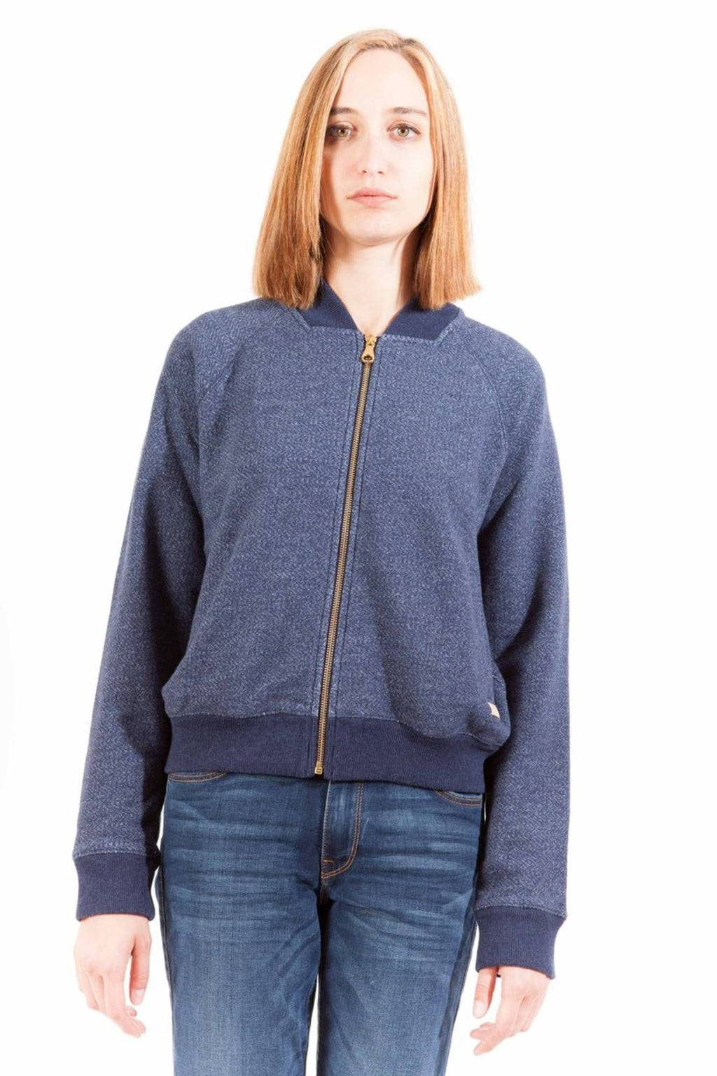 GANT SWEATSHIRT WITH ZIP WOMAN BLUE
