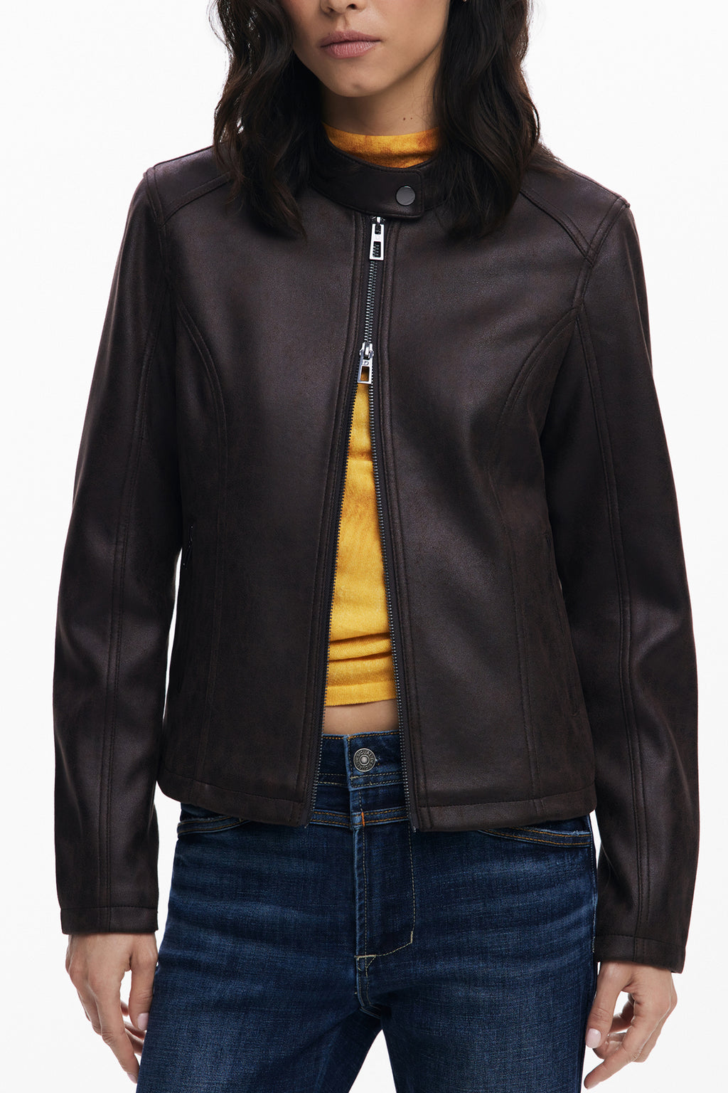 DESIGUAL WOMEN'S BROWN JACKET