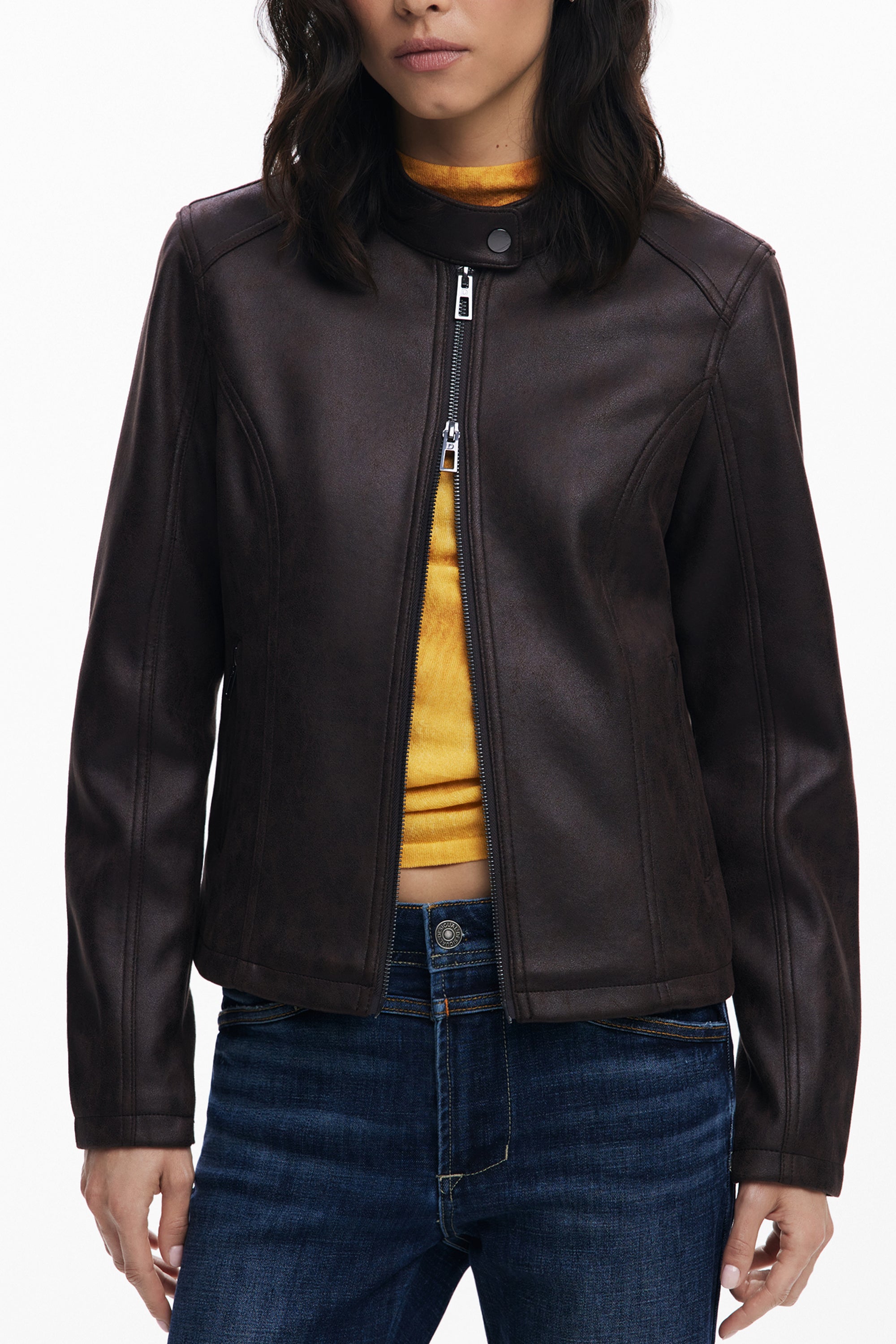 DESIGUAL WOMEN'S BROWN JACKET