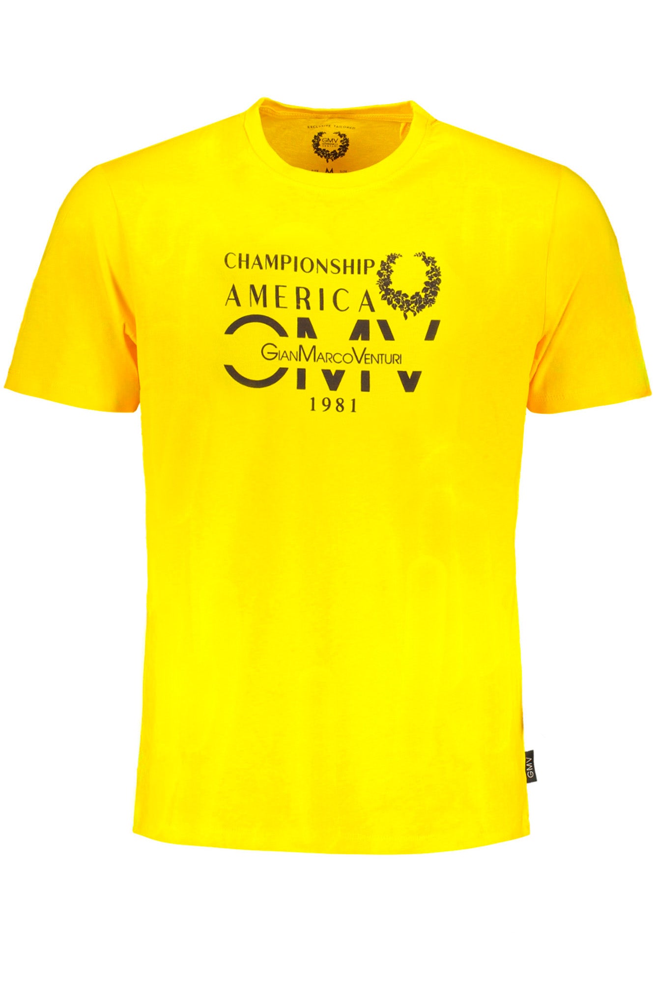 GIAN MARCO VENTURI YELLOW MEN'S SHORT SLEEVED T-SHIRT