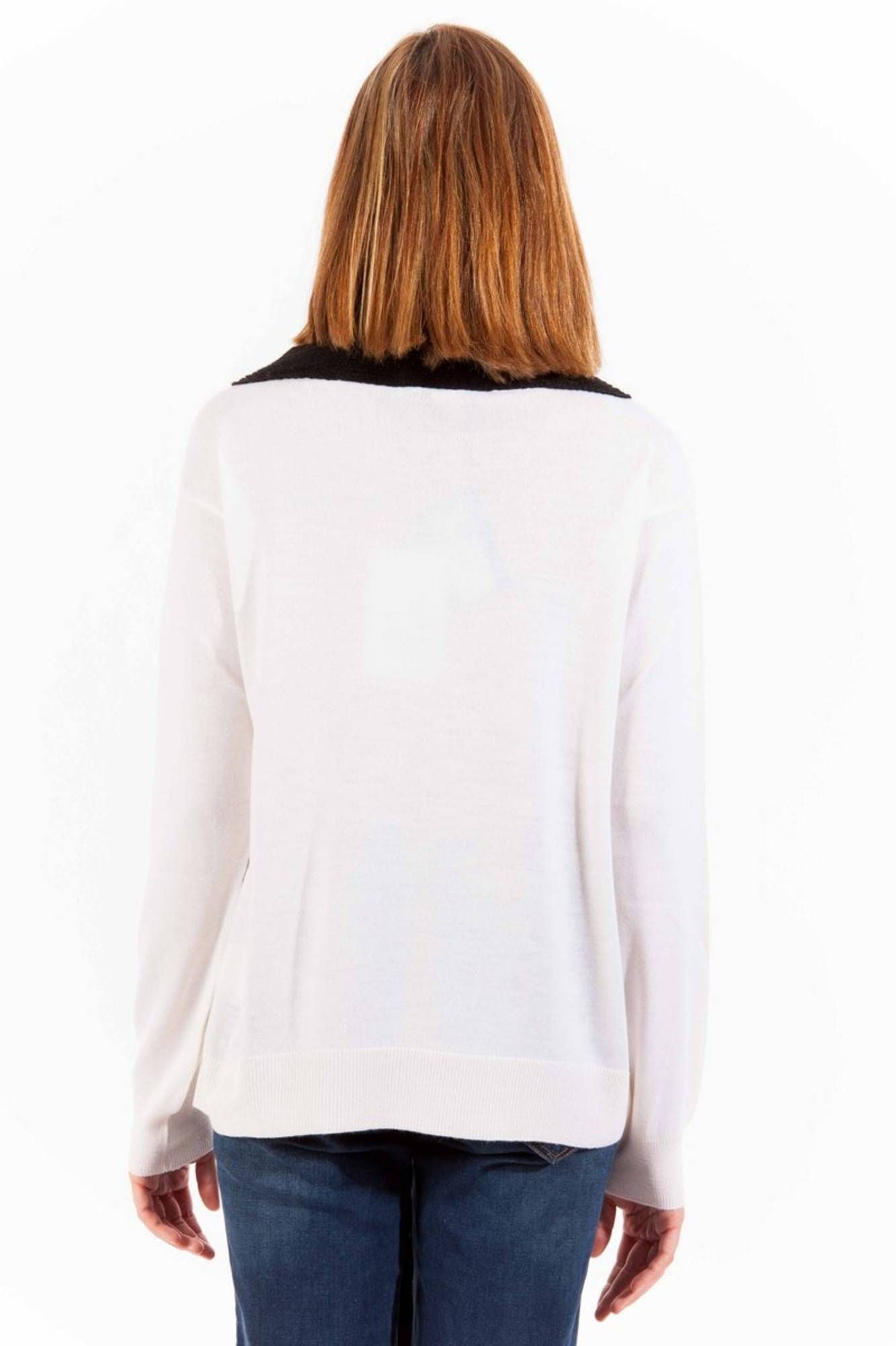 LOVE MOSCHINO WHITE WOMAN SWEATER
