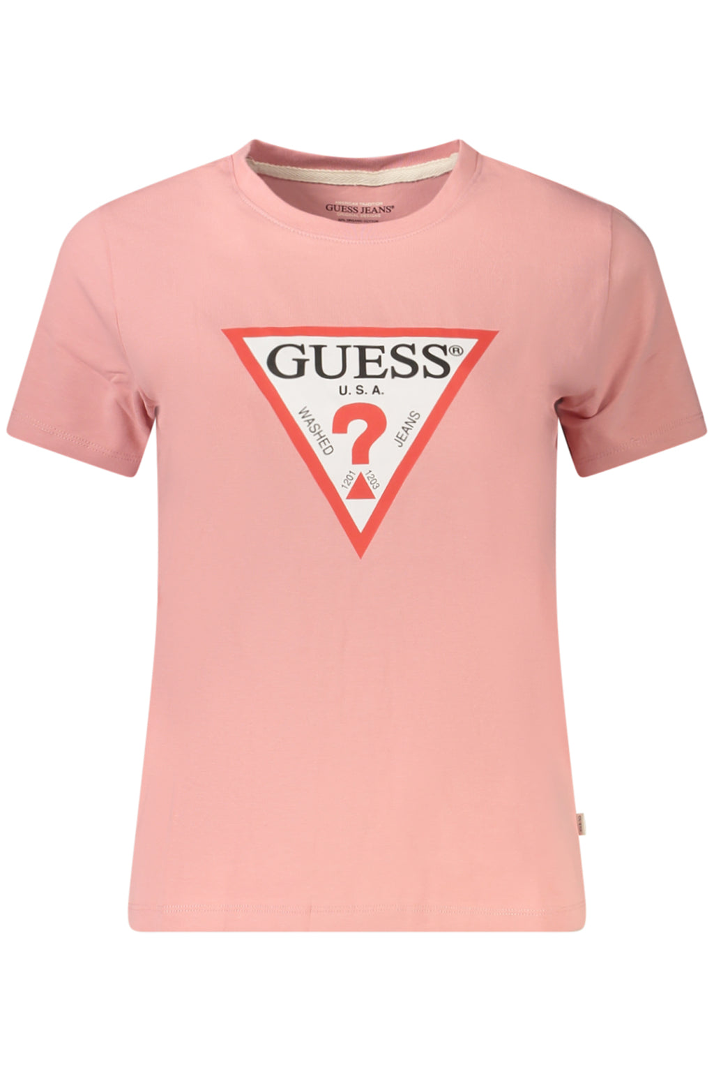 GUESS JEANS WOMEN'S SHORT SLEEVE T-SHIRT PINK