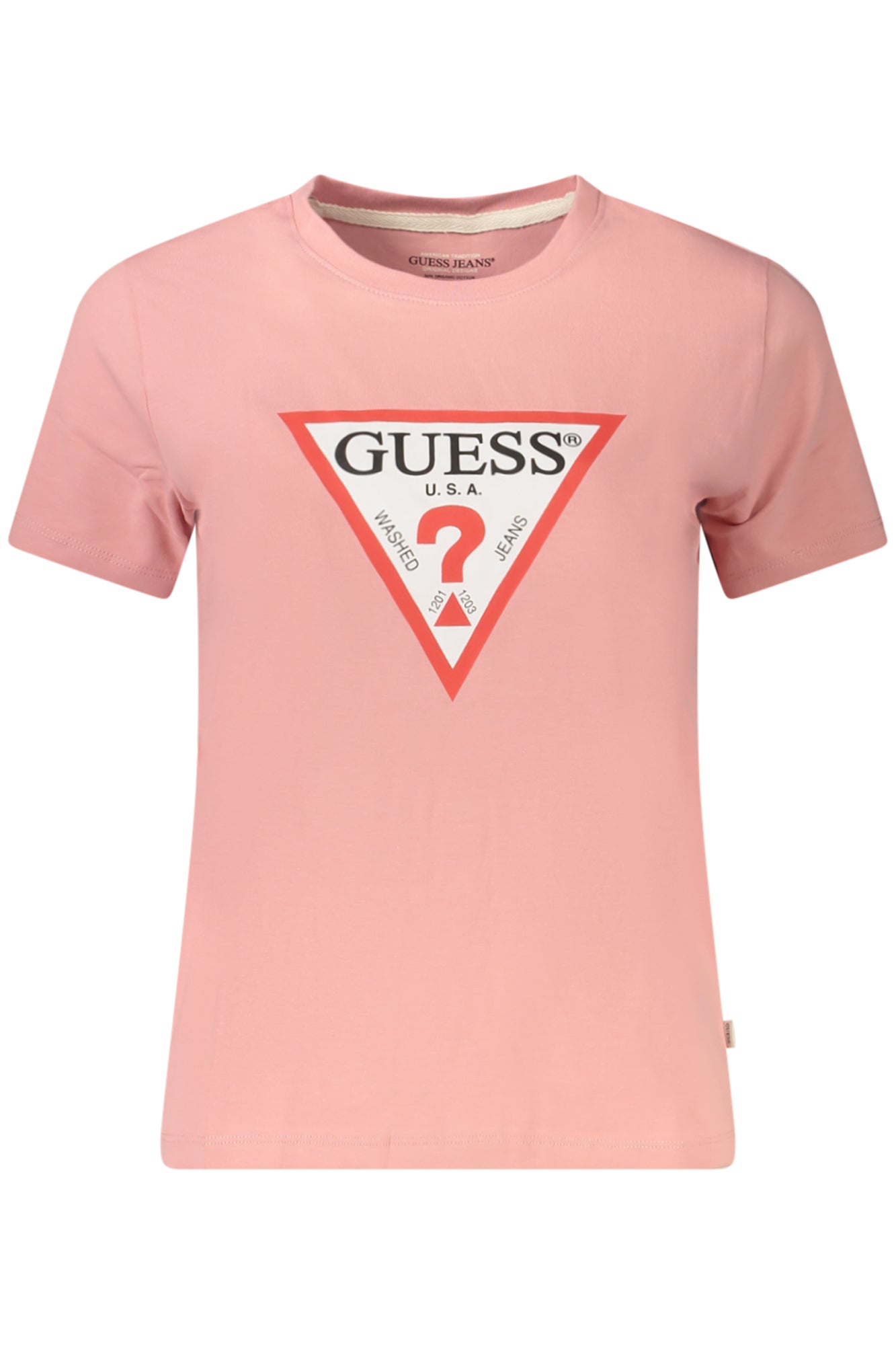 GUESS JEANS WOMEN'S SHORT SLEEVE T-SHIRT PINK