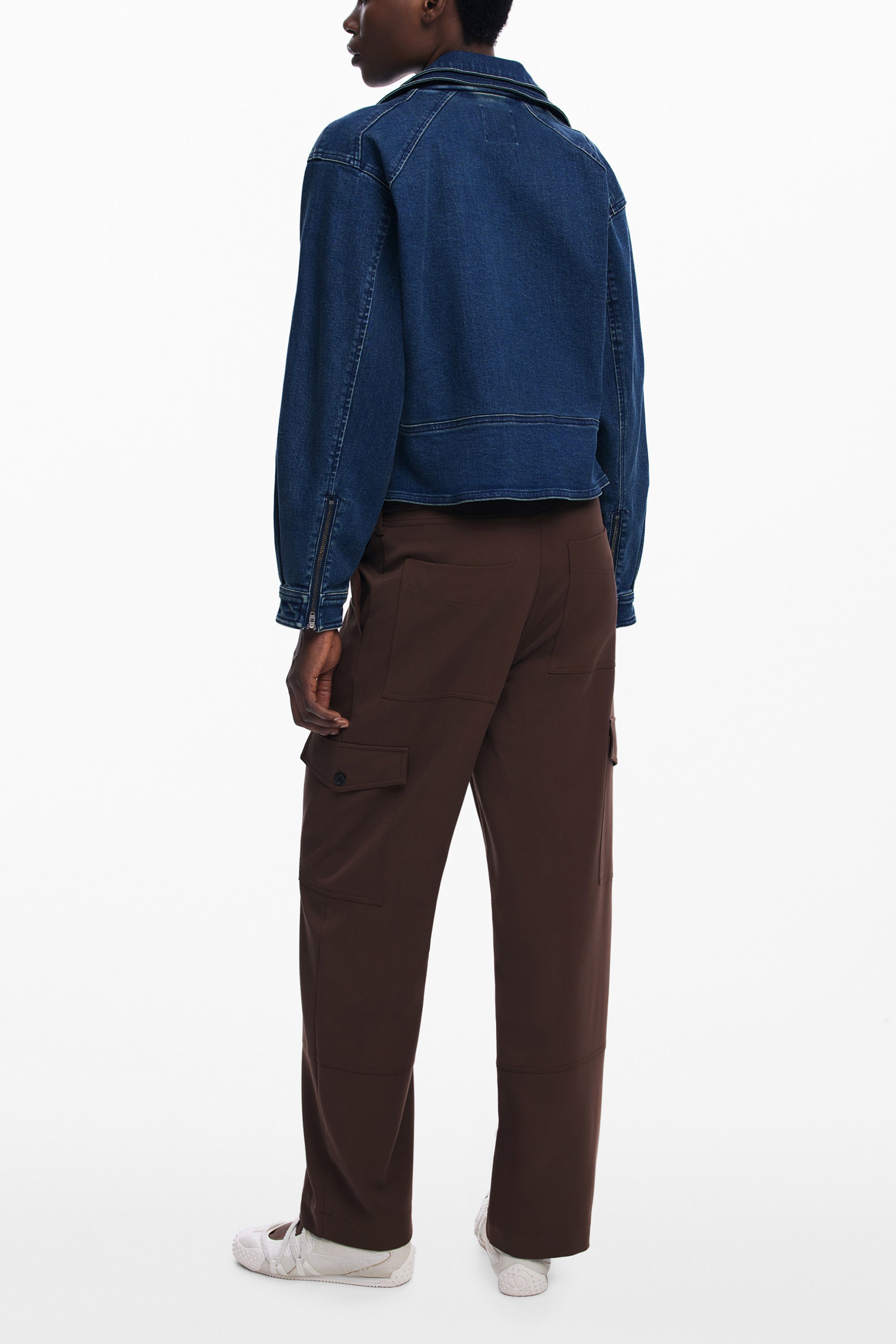 DESIGUAL WOMEN'S BROWN TROUSERS