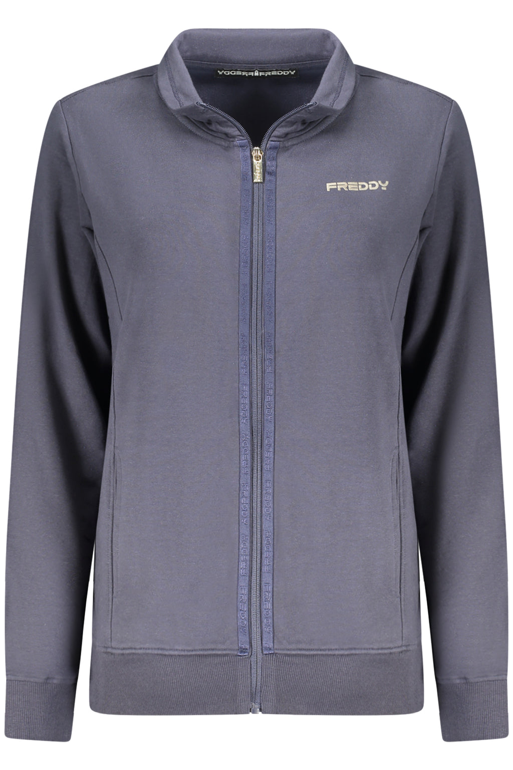 FREDDY WOMEN'S BLUE ZIP-UP SWEATSHIRT