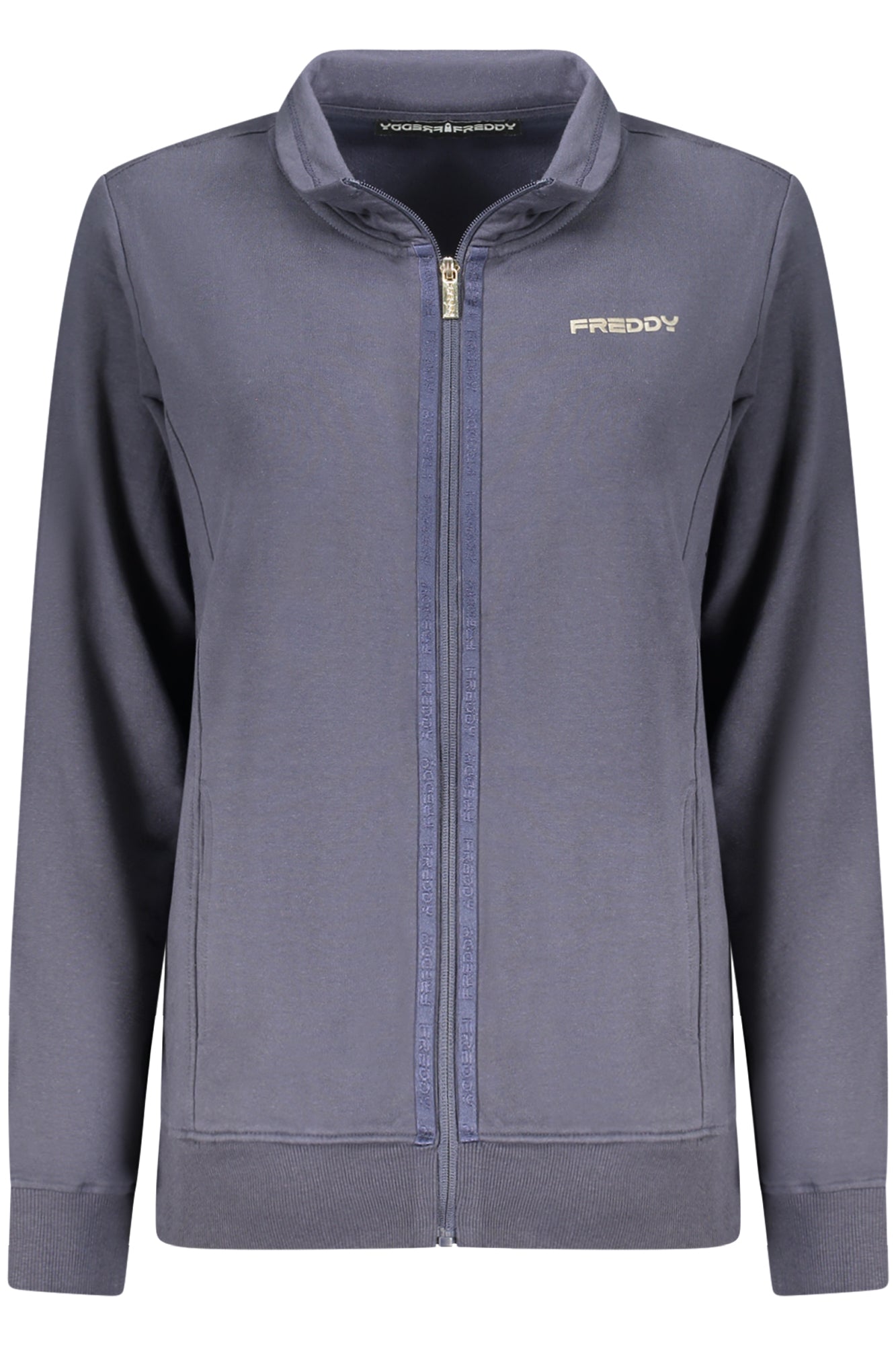 FREDDY WOMEN'S BLUE ZIP-UP SWEATSHIRT