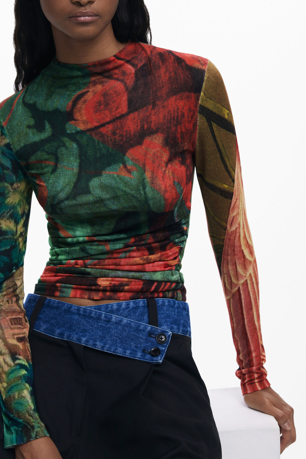 DESIGUAL WOMEN'S GREEN SWEATER