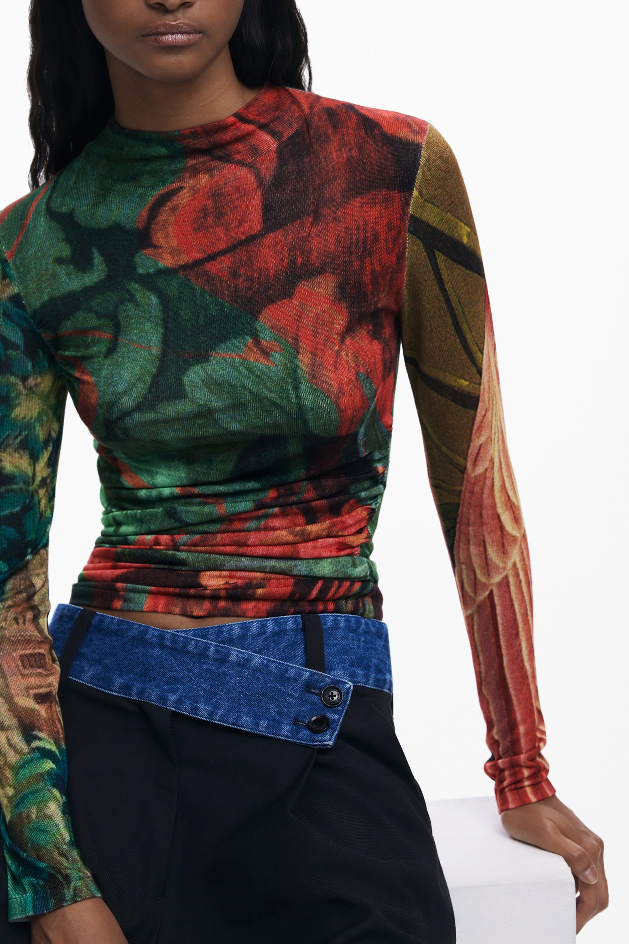 DESIGUAL WOMEN'S GREEN SWEATER