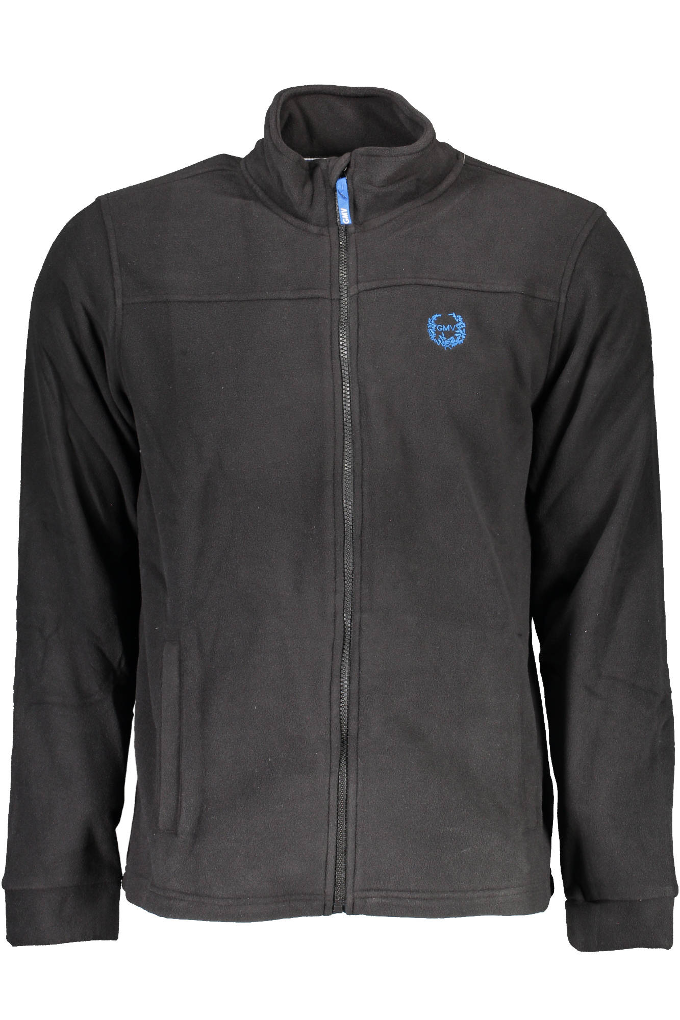 GIAN MARCO VENTURI MEN'S BLACK ZIP-UP SWEATSHIRT