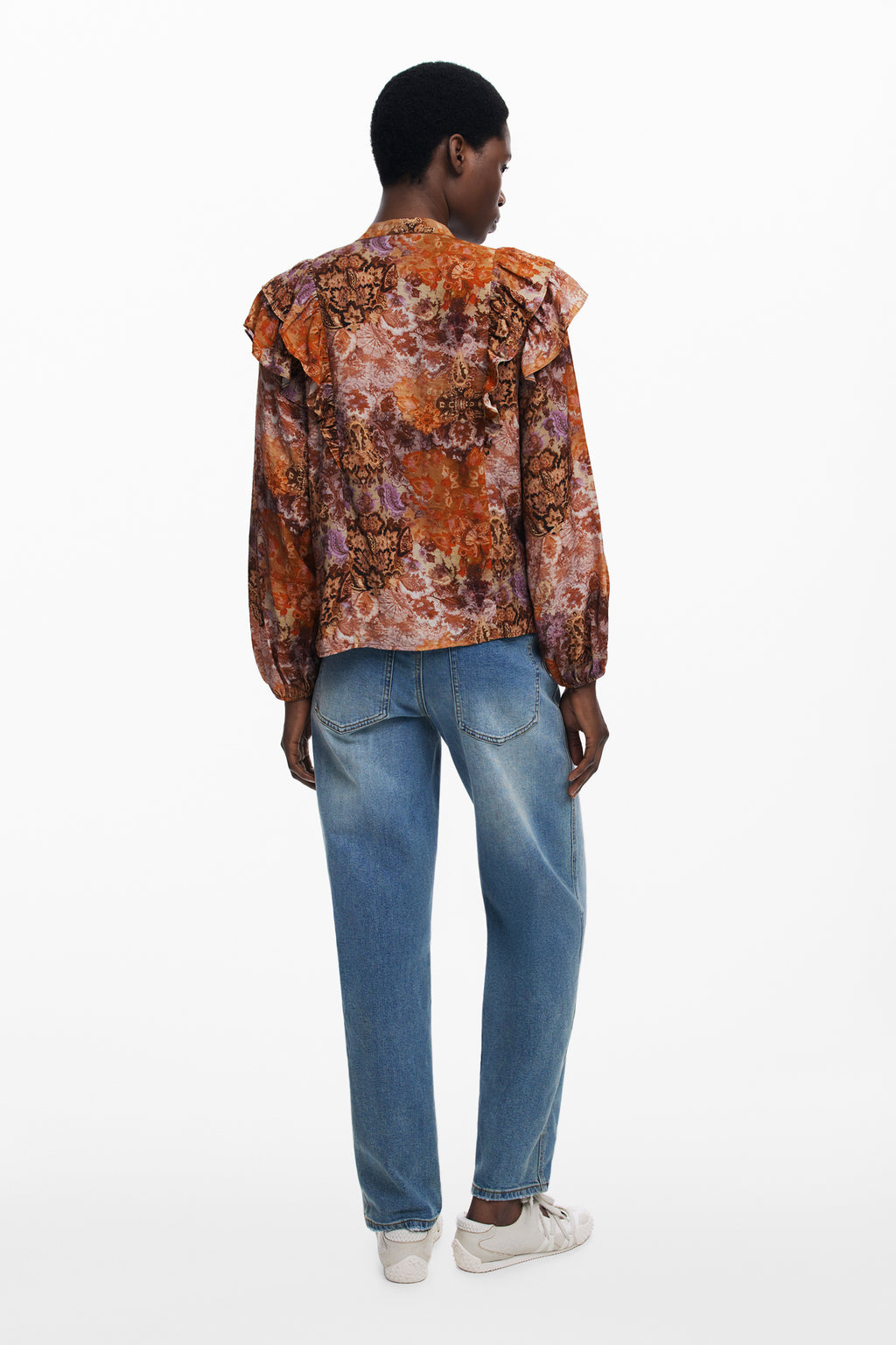 DESIGUAL WOMEN'S LONG-SLEEVED SHIRT, ORANGE