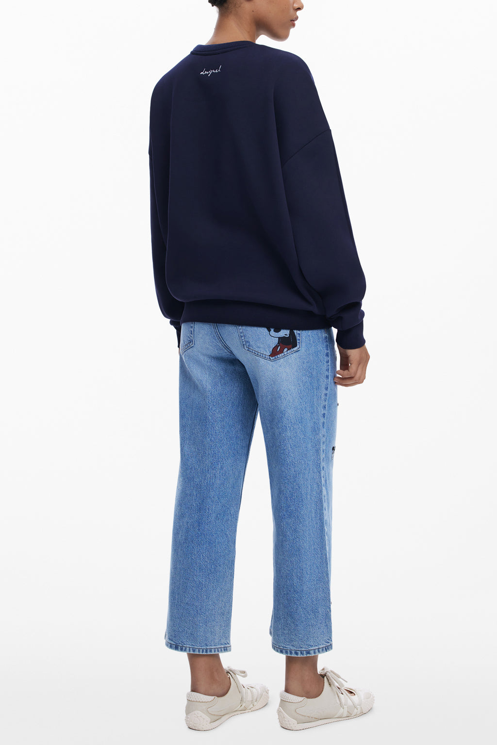 DESIGUAL WOMEN'S BLUE ZIP-UP SWEATSHIRT