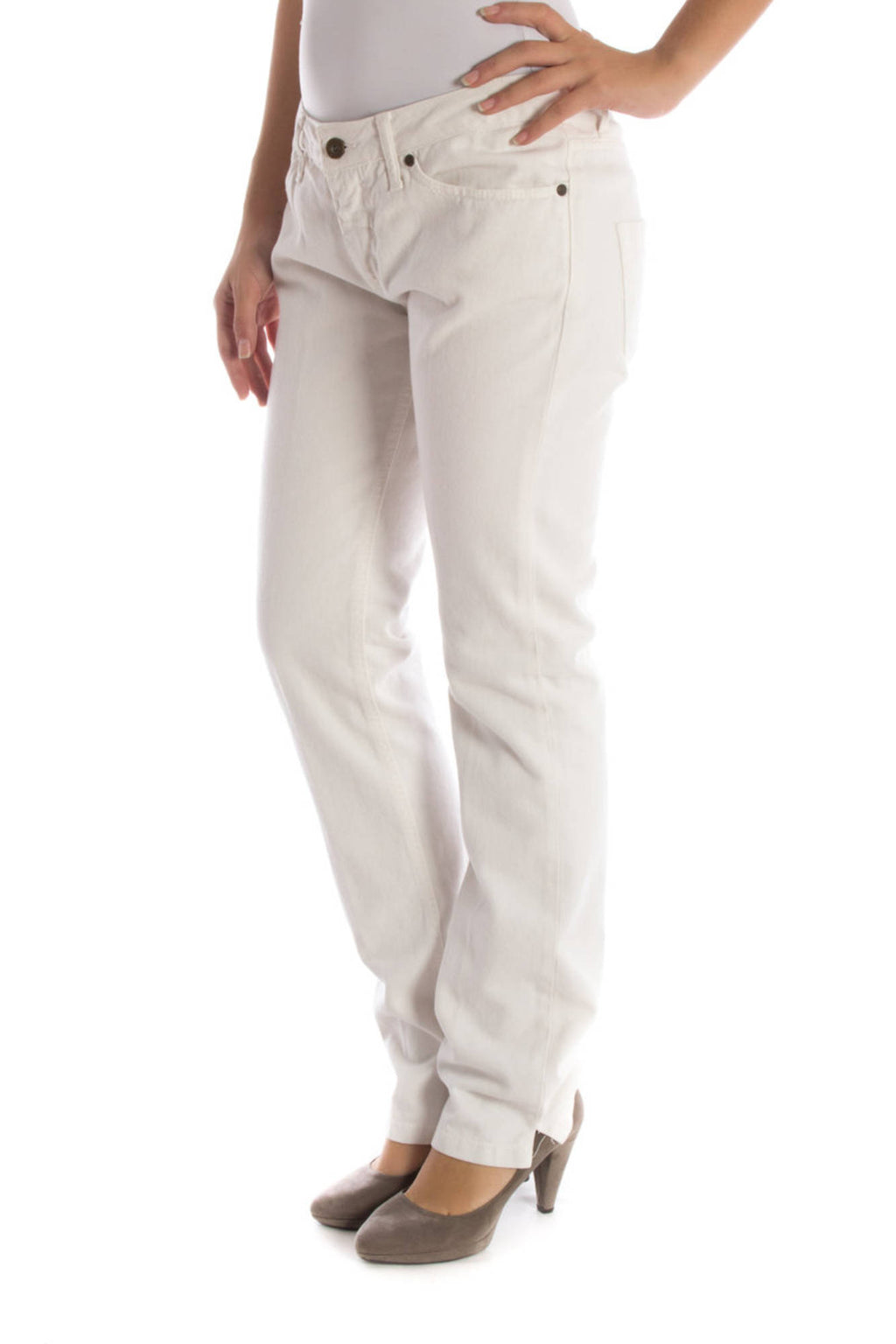 UP STAR WHITE WOMAN TROUSERS