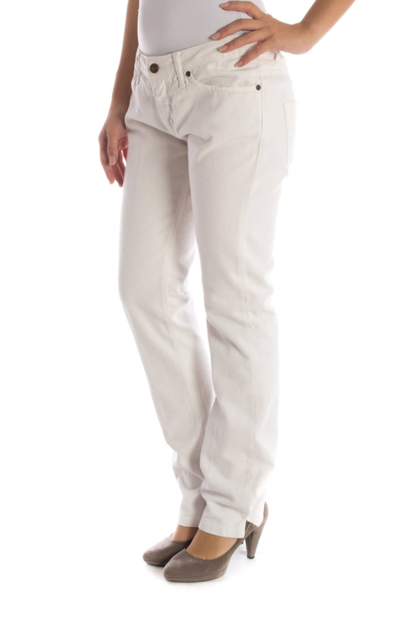 UP STAR WHITE WOMAN TROUSERS