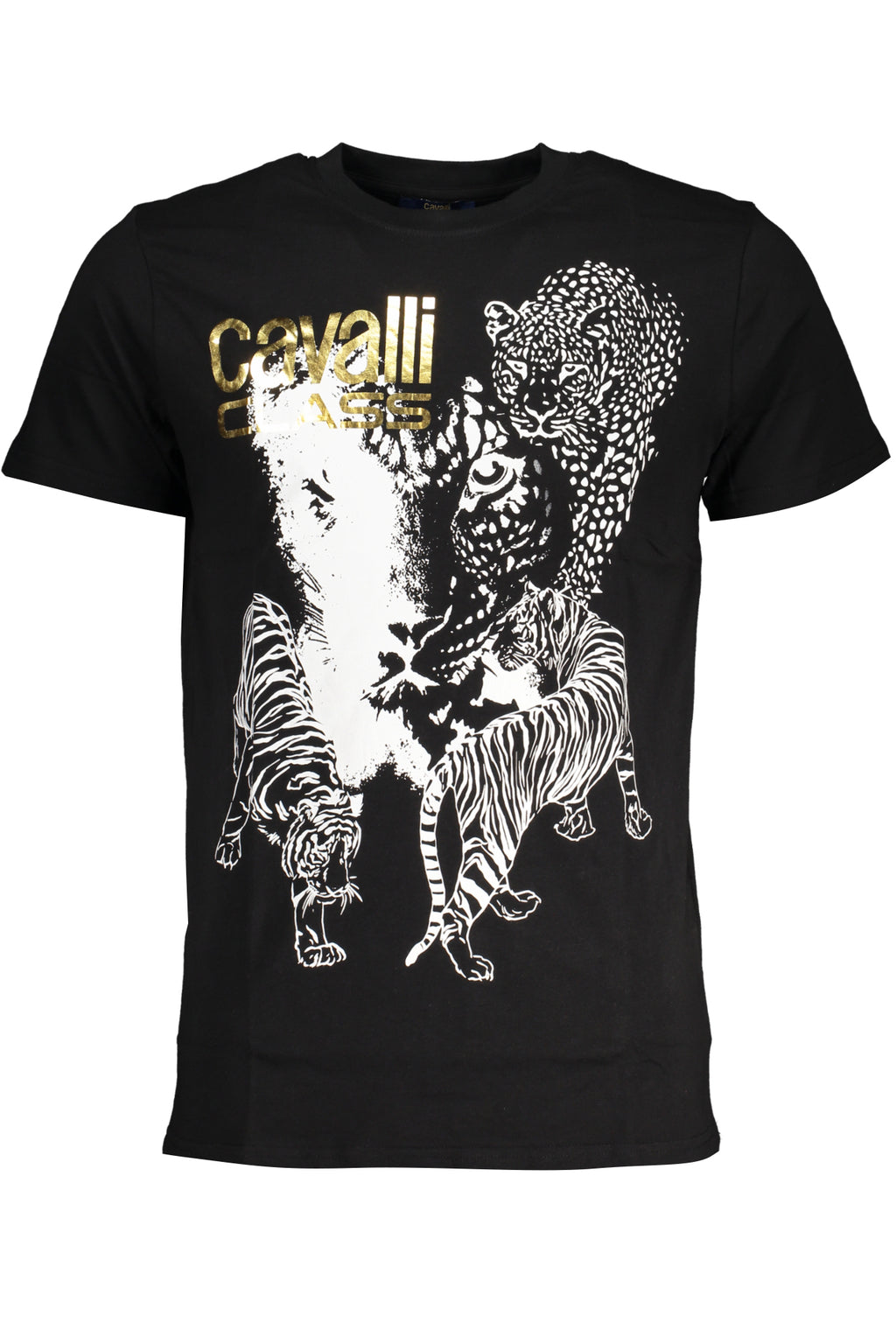 CAVALLI CLASS MEN'S SHORT SLEEVE T-SHIRT BLACK