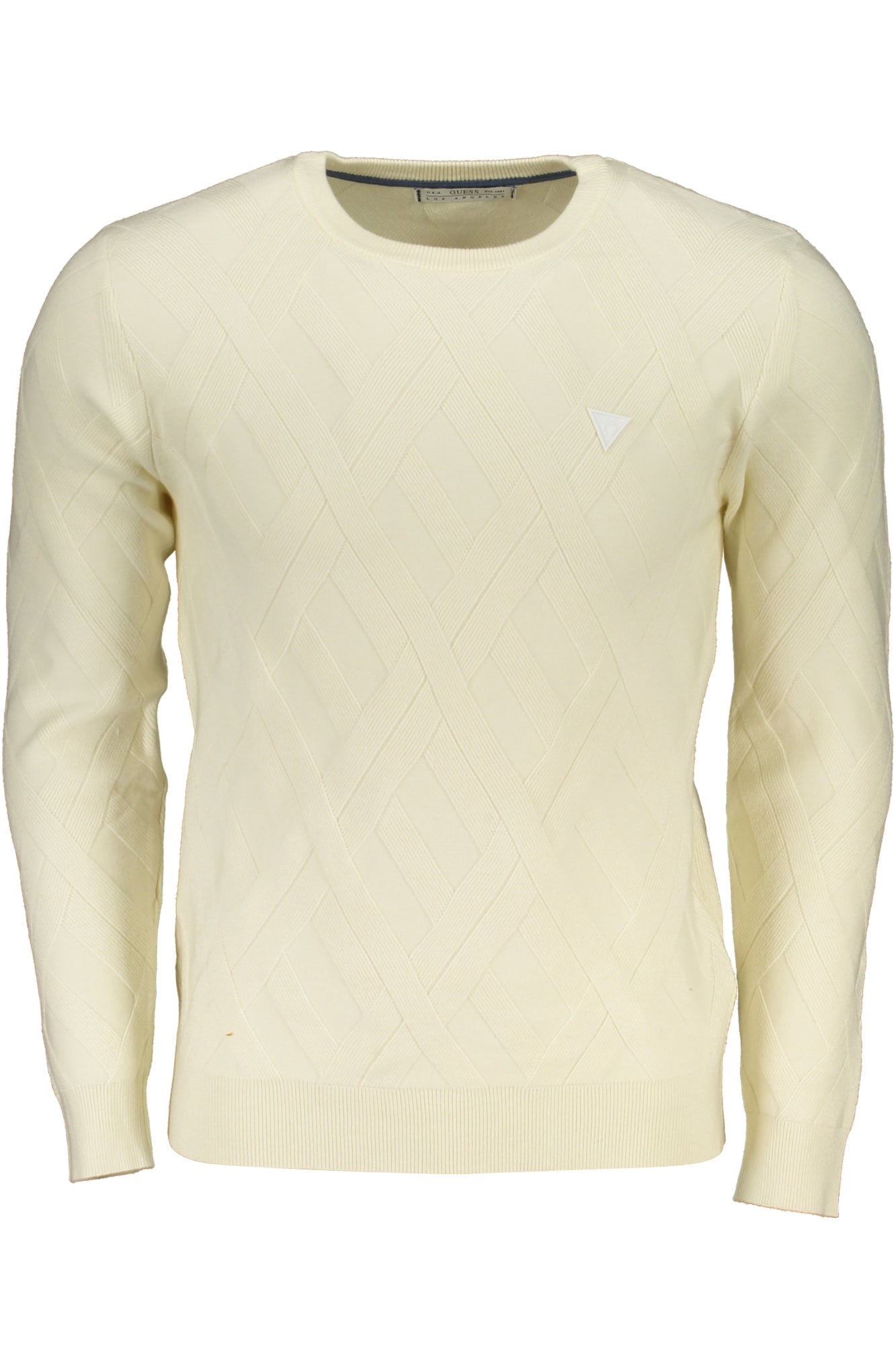 GUESS JEANS WHITE MEN'S SWEATER