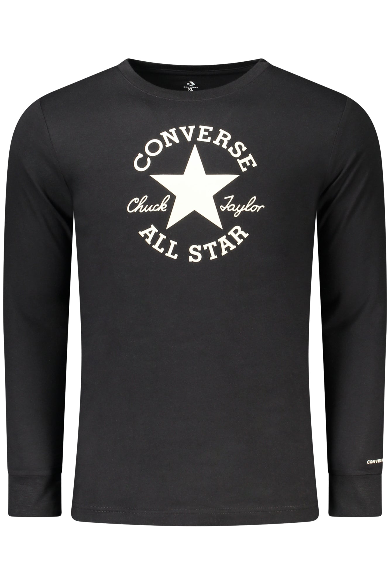 CONVERSE KIDS' BLACK LONG-SLEEVED T-SHIRT