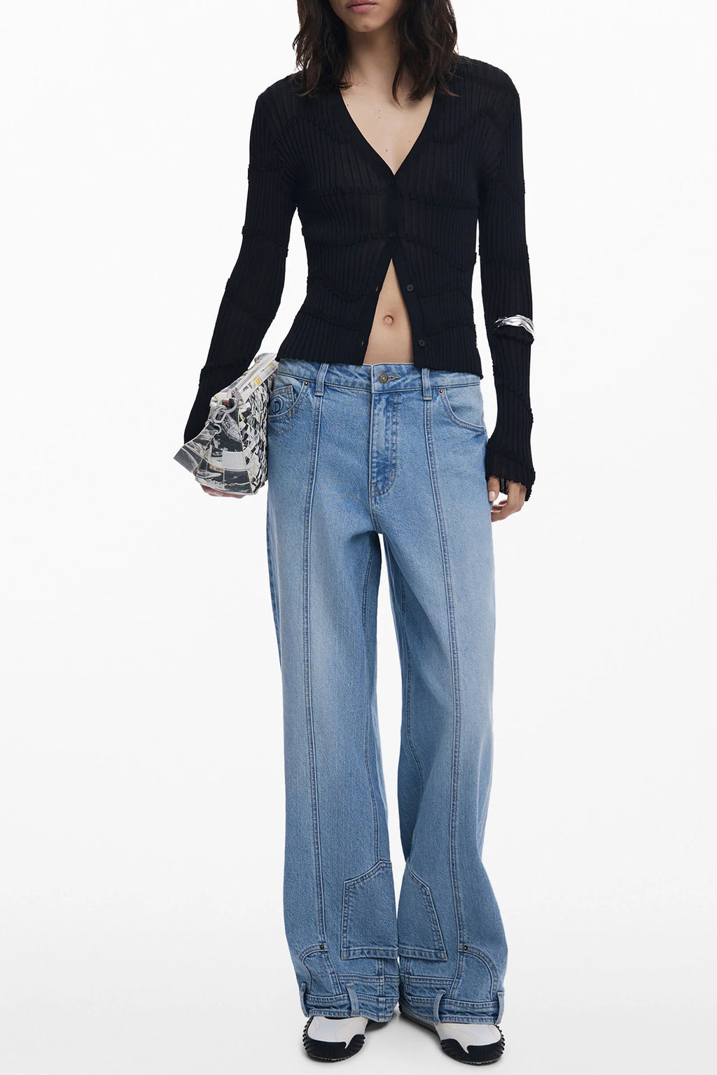 DESIGUAL WOMEN'S BLACK CARDIGAN