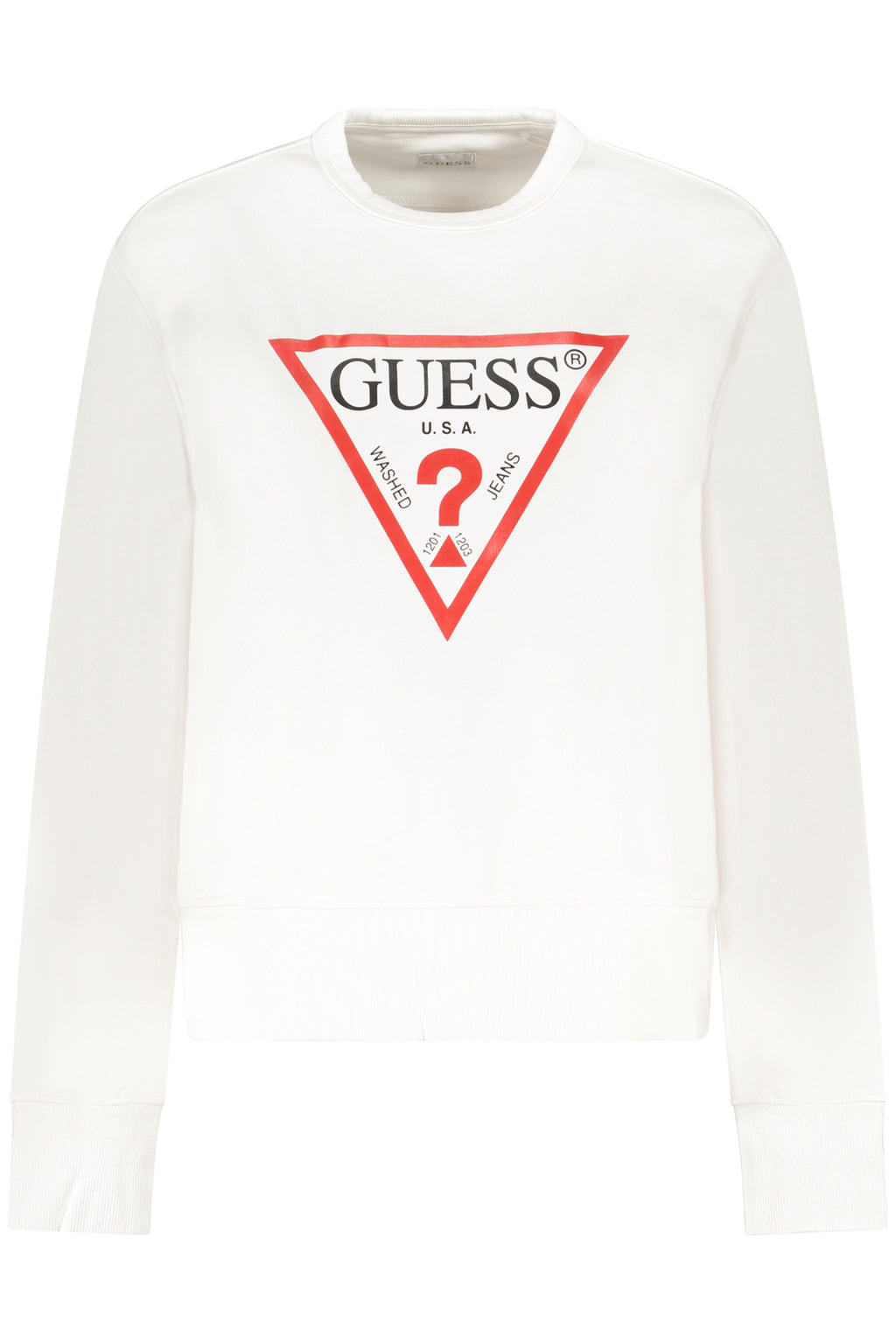 GUESS JEANS WOMEN'S WHITE ZIP-UP SWEATSHIRT