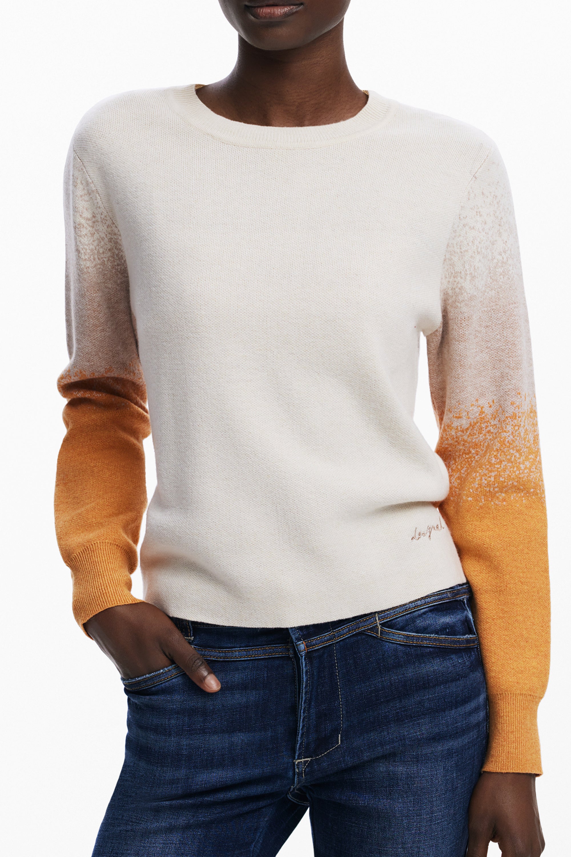 DESIGUAL WOMEN'S BEIGE SWEATER