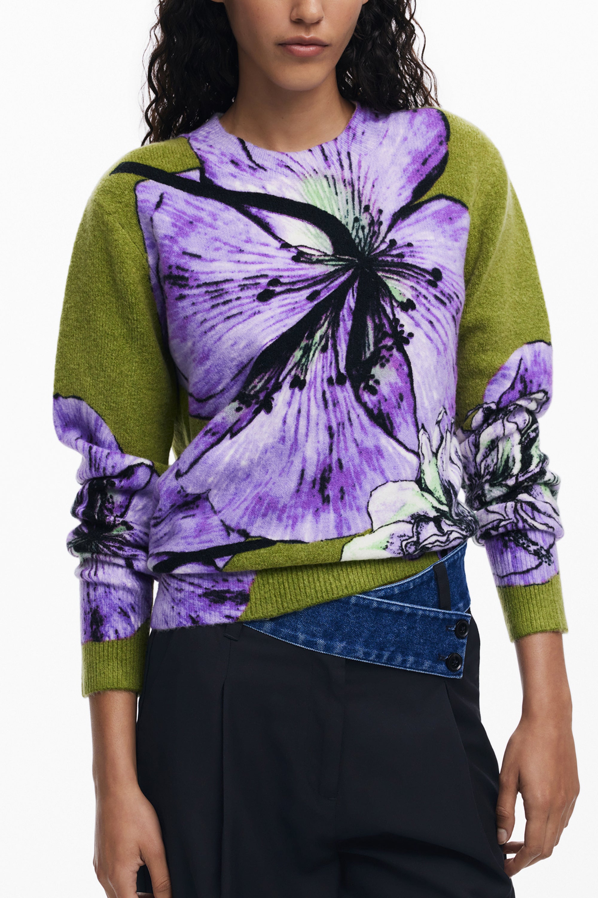 DESIGUAL WOMEN'S PURPLE SWEATER