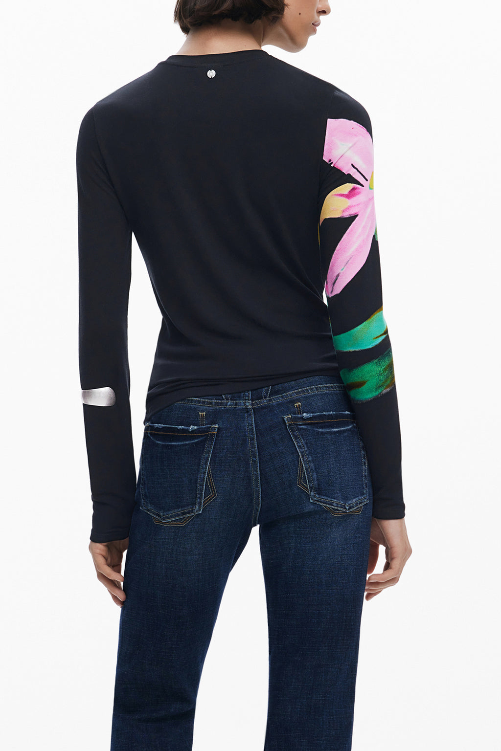 DESIGUAL WOMEN'S LONG-SLEEVED T-SHIRT BLACK