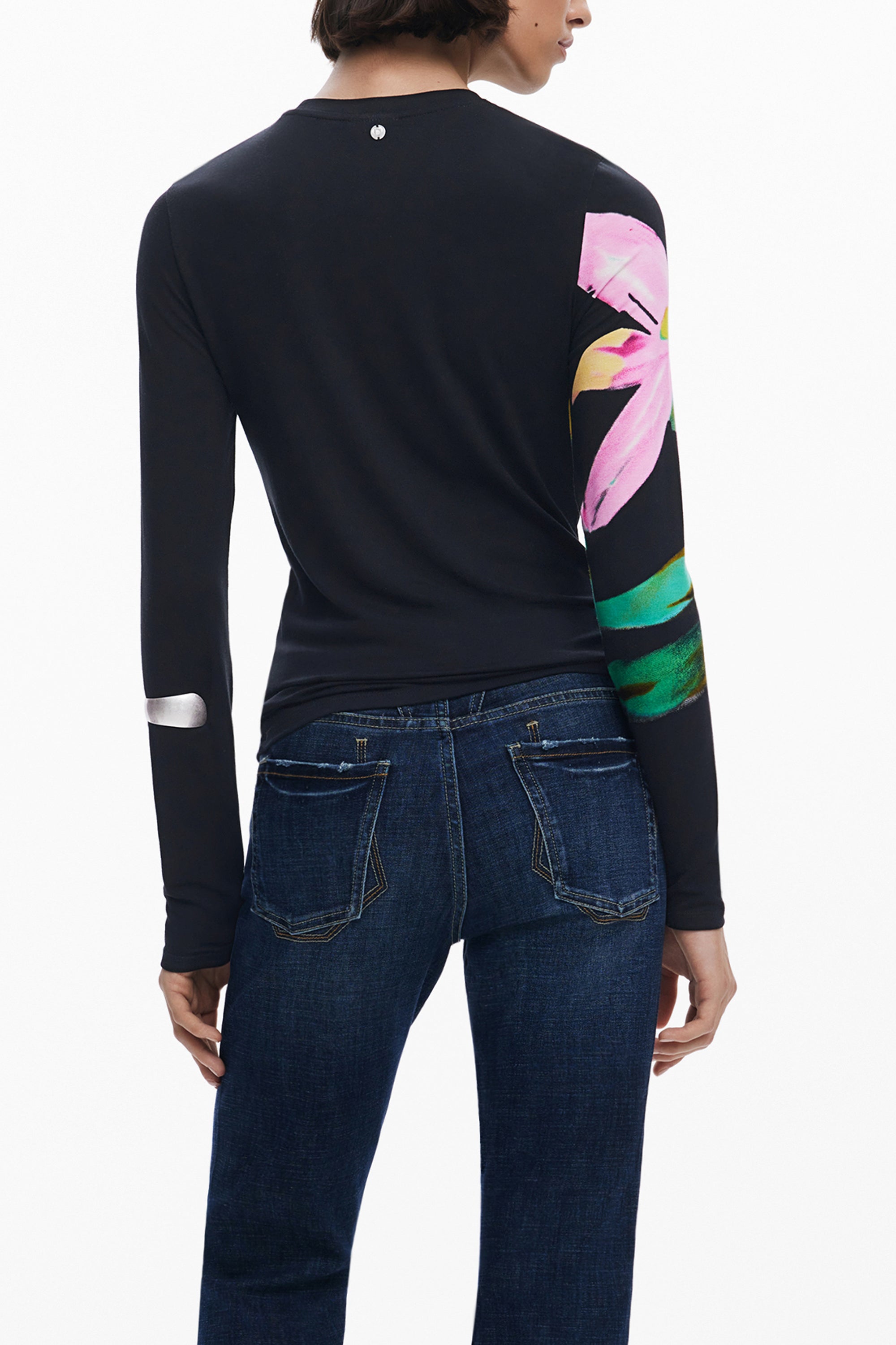 DESIGUAL WOMEN'S LONG-SLEEVED T-SHIRT BLACK