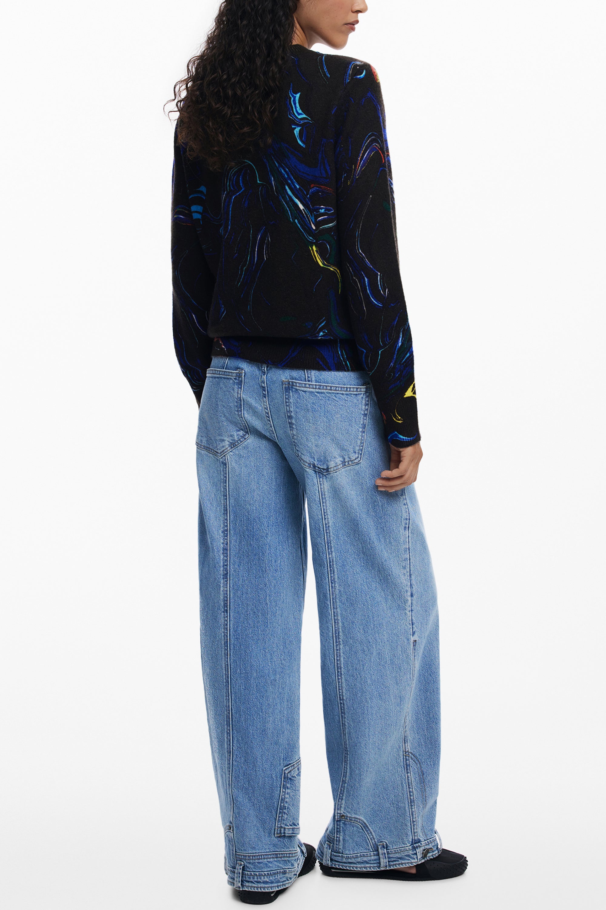 DESIGUAL WOMEN'S BLACK SWEATER