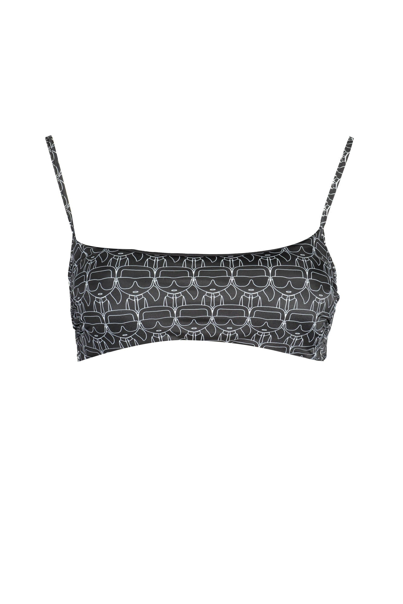 KARL LAGERFELD BEACHWEAR TOP WOMEN'S COSTUME BLACK