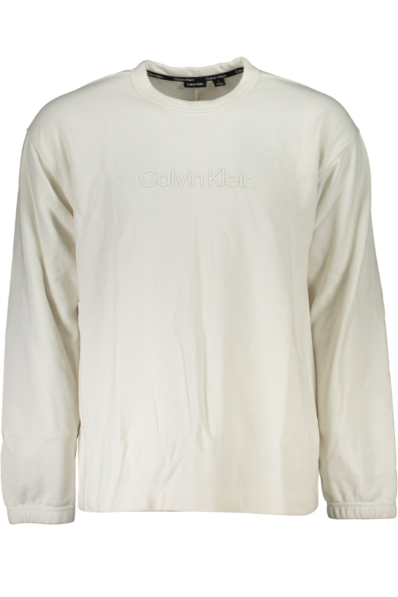 CALVIN KLEIN MEN'S WHITE ZIPLESS SWEATSHIRT