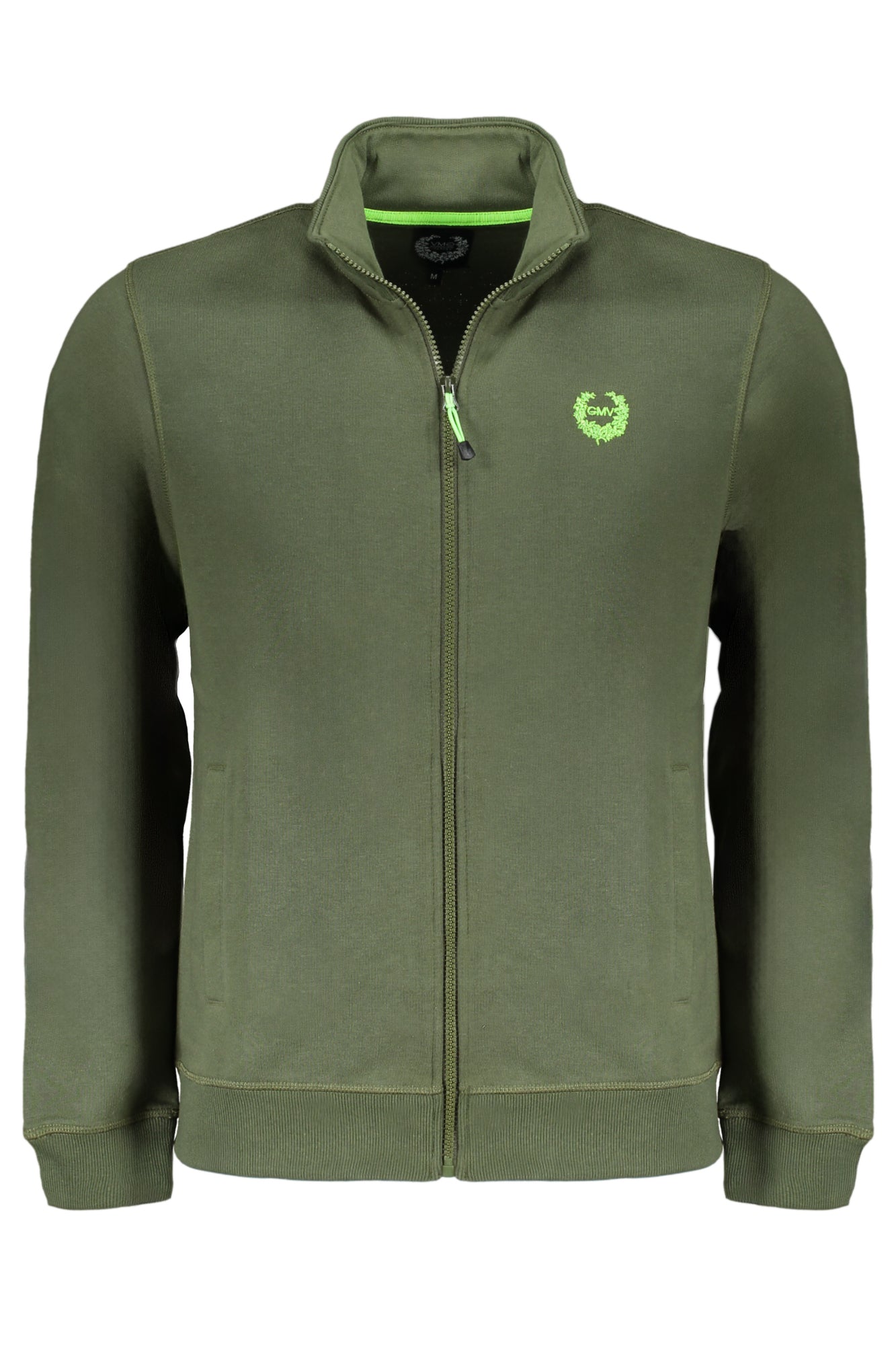GIAN MARCO VENTURI MEN'S GREEN ZIP SWEATSHIRT