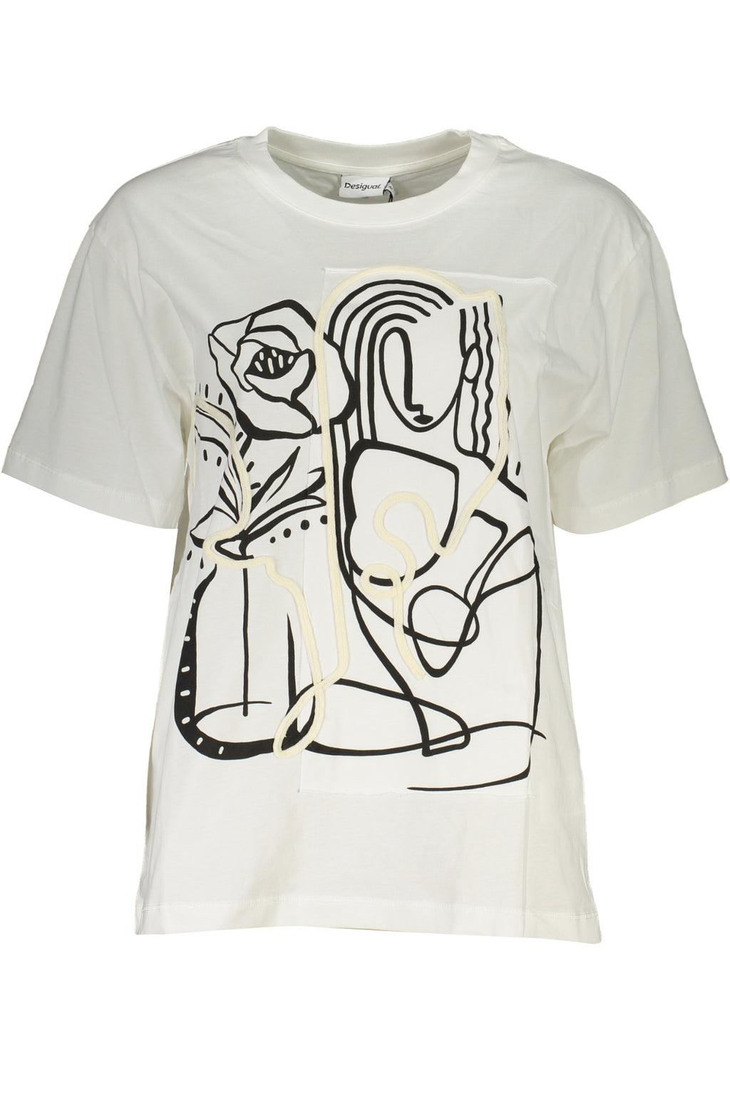 DESIGUAL WOMEN'S SHORT SLEEVE T-SHIRT WHITE